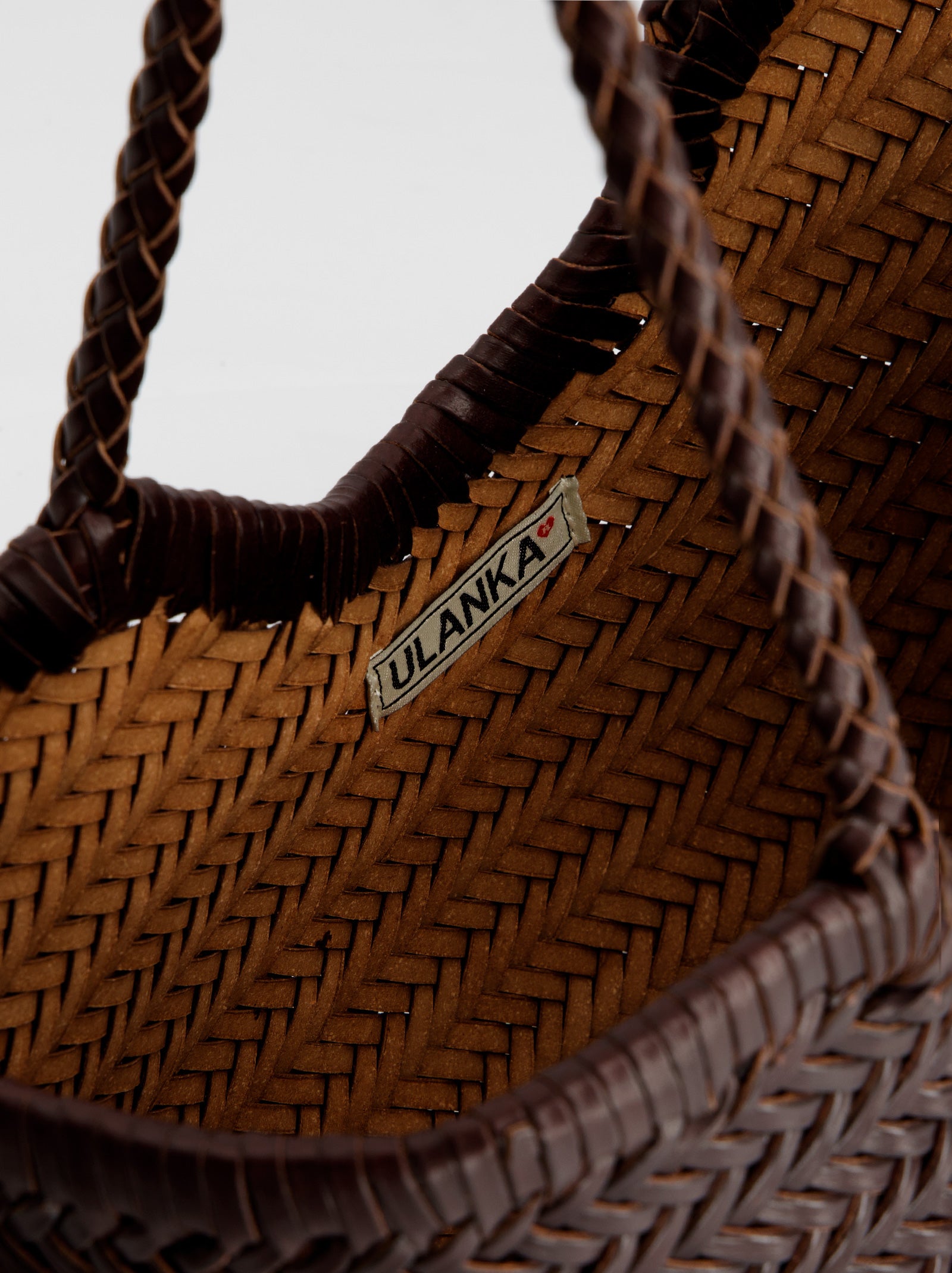 WOVEN LEATHER SHOPPER BAG - ROMI