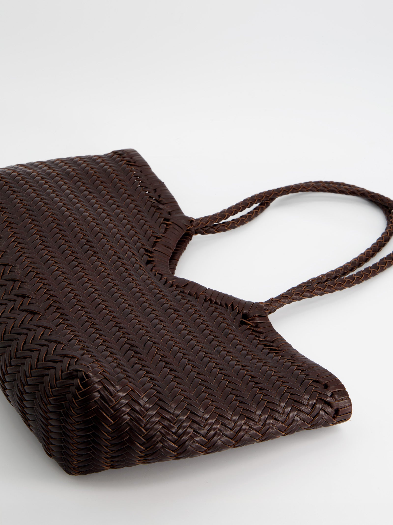 WOVEN LEATHER SHOPPER BAG - ROMI