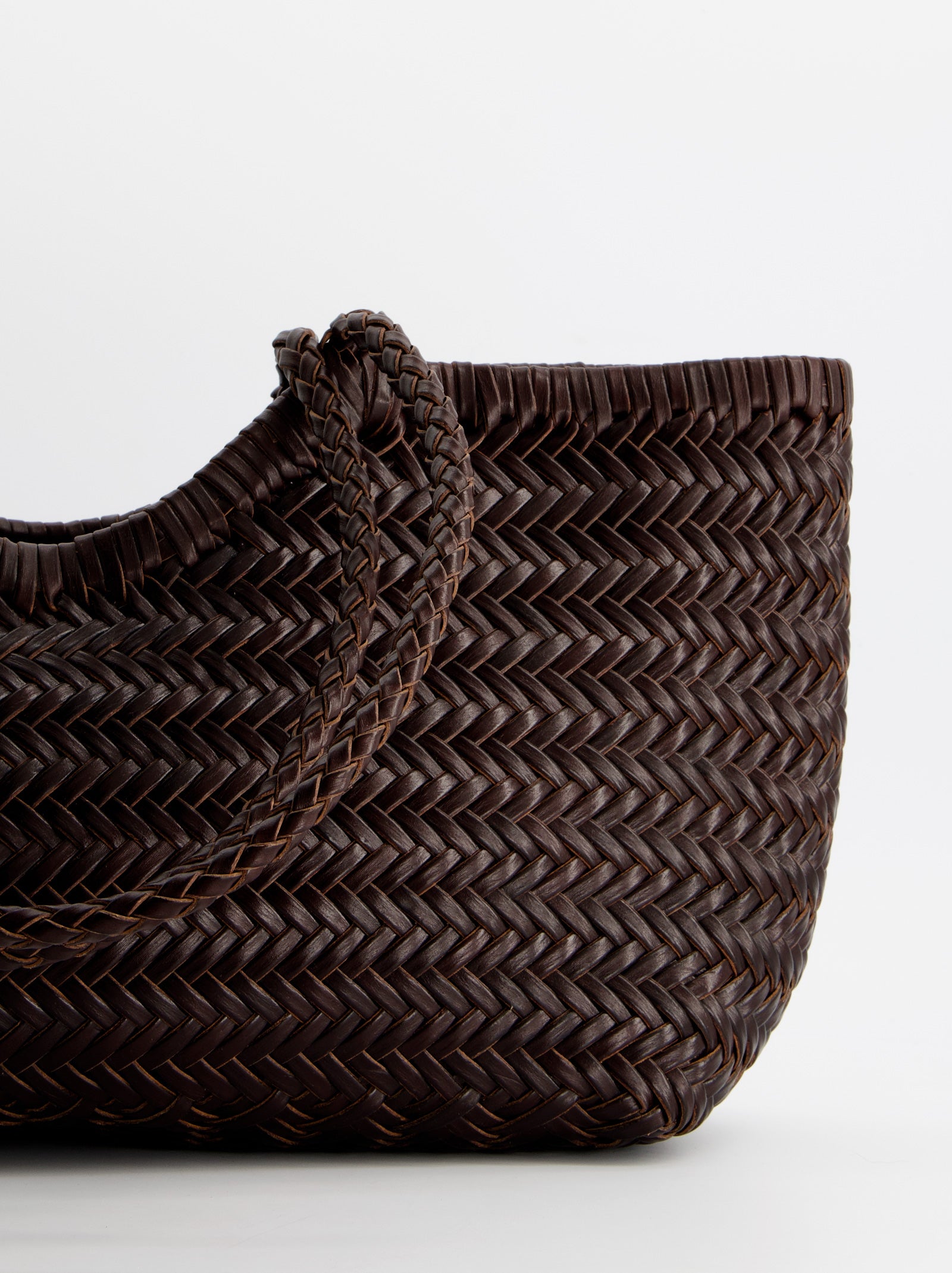 WOVEN LEATHER SHOPPER BAG - ROMI