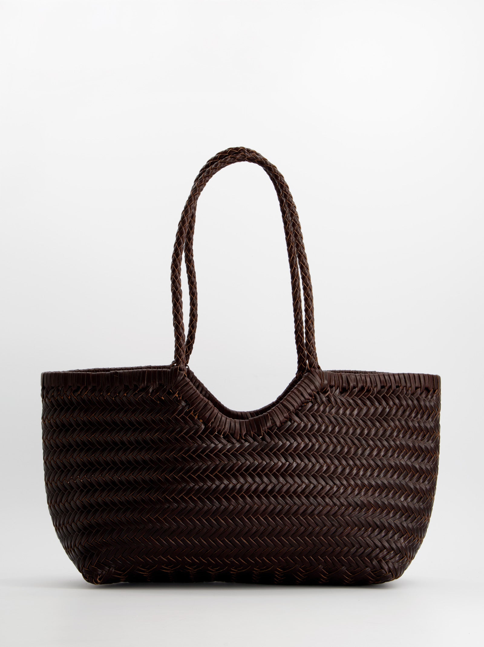 WOVEN LEATHER SHOPPER BAG - ROMI