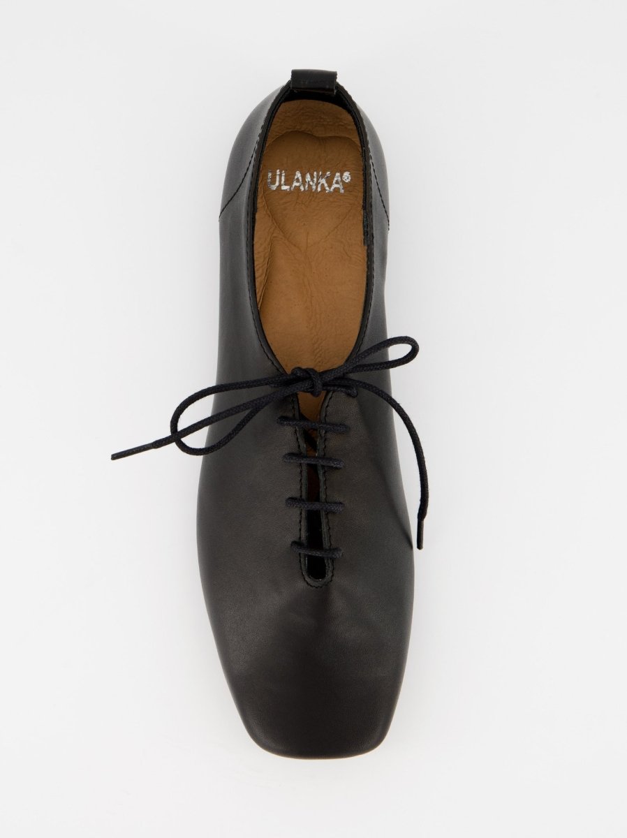 BLACK LEATHER SHOES - TIRIG