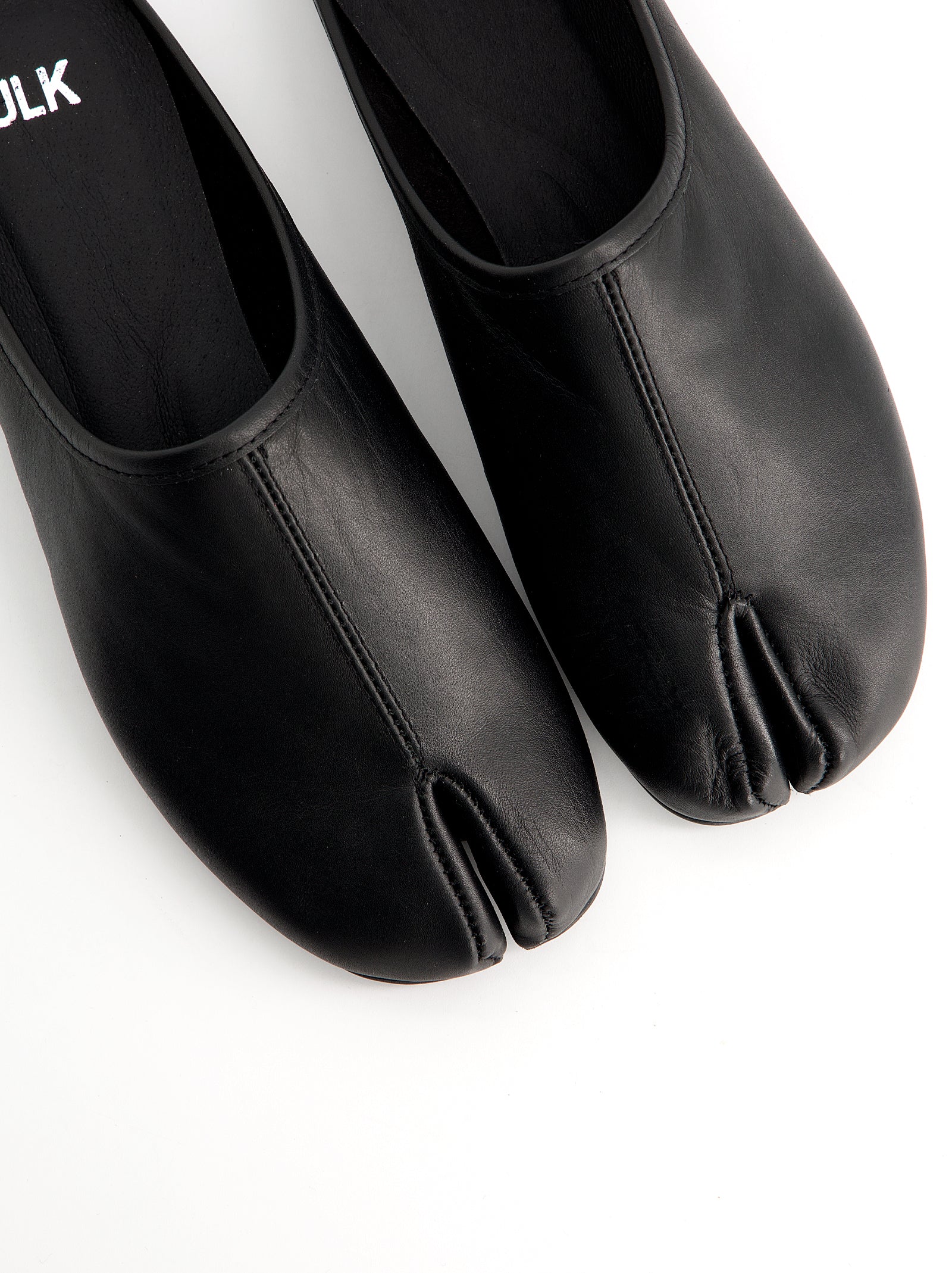 BLACK LEATHER SLIP-ON MULE CLOGS - CASABLANI