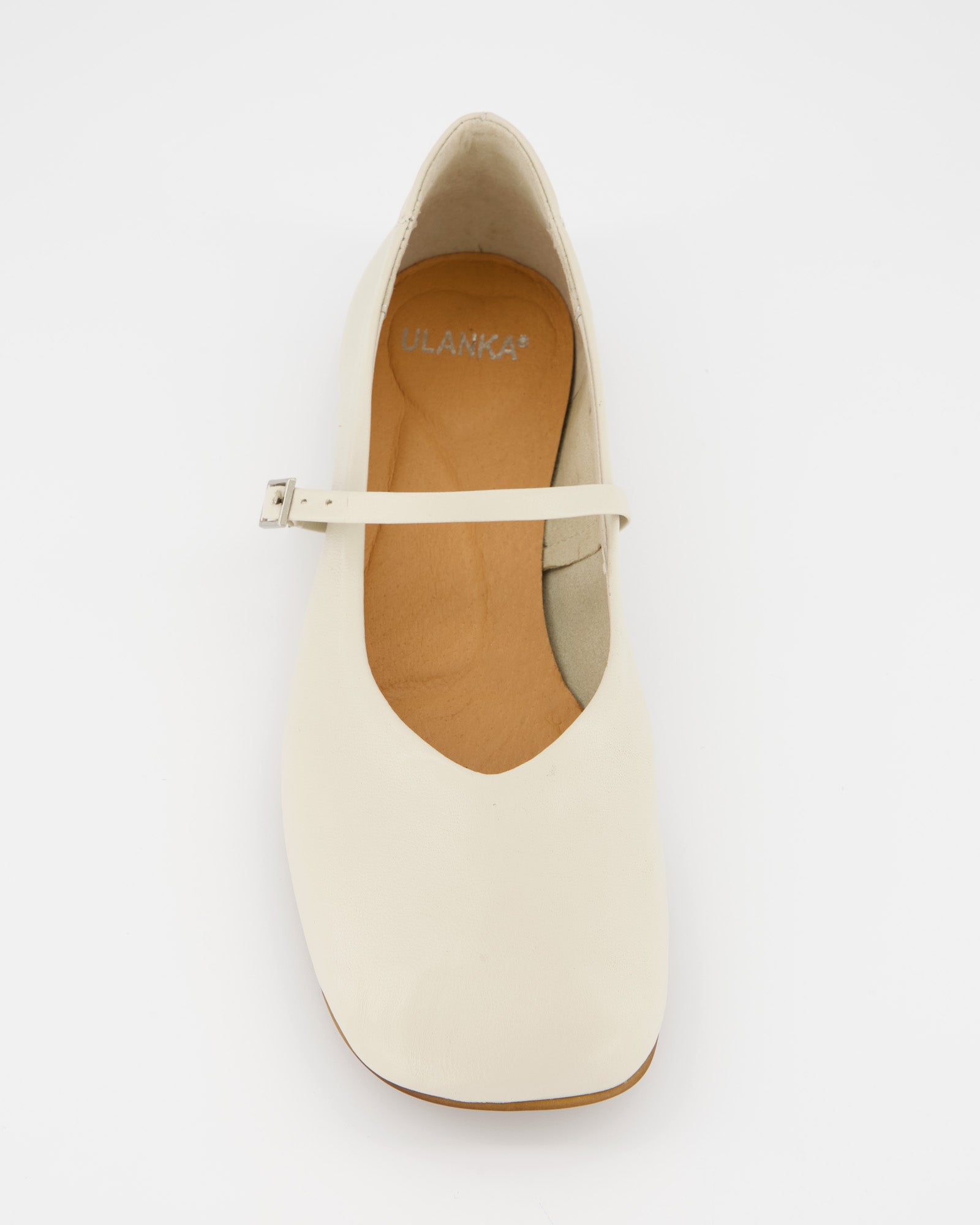 WHITE LEATHER BALLERINAS - BENIS