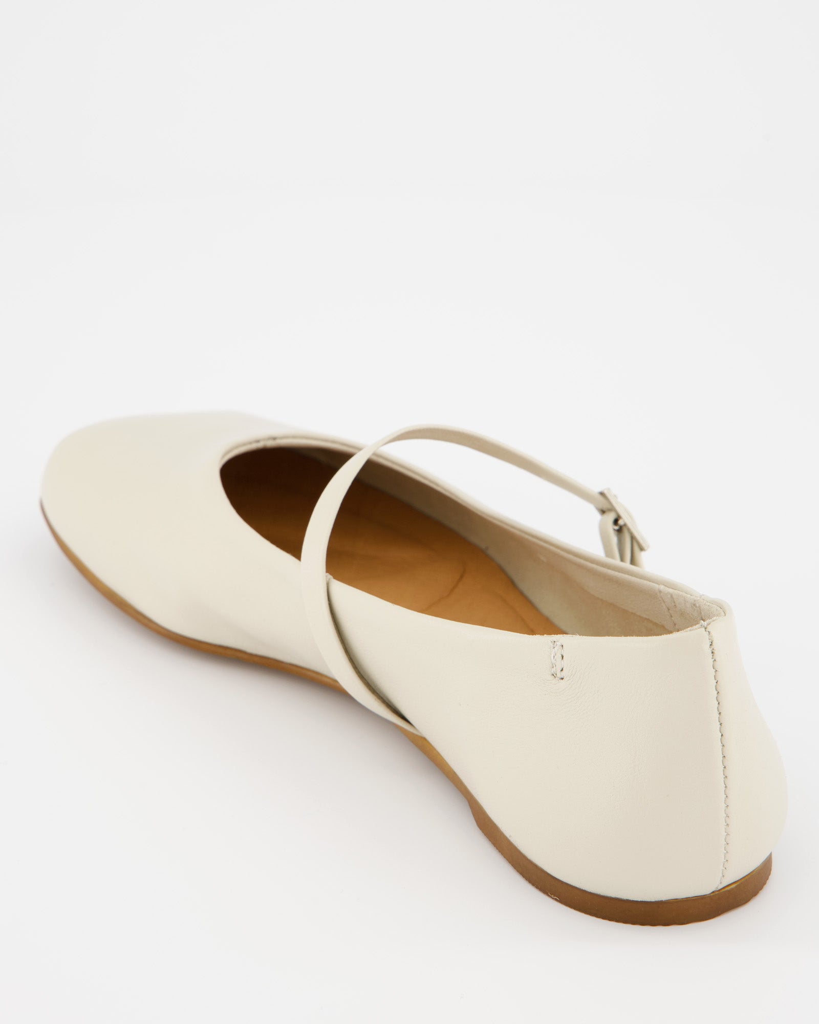 WHITE LEATHER BALLERINAS - BENIS