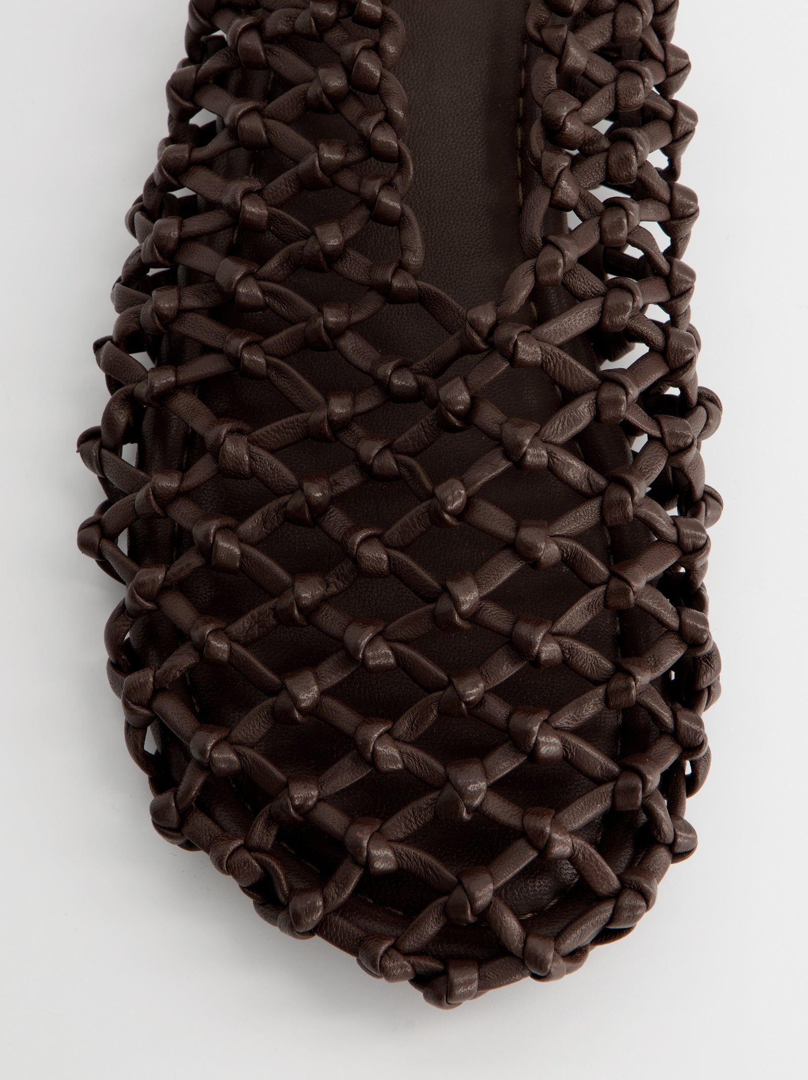 BRAIDED LEATHER SLINGBACK FLATS - THUNDER