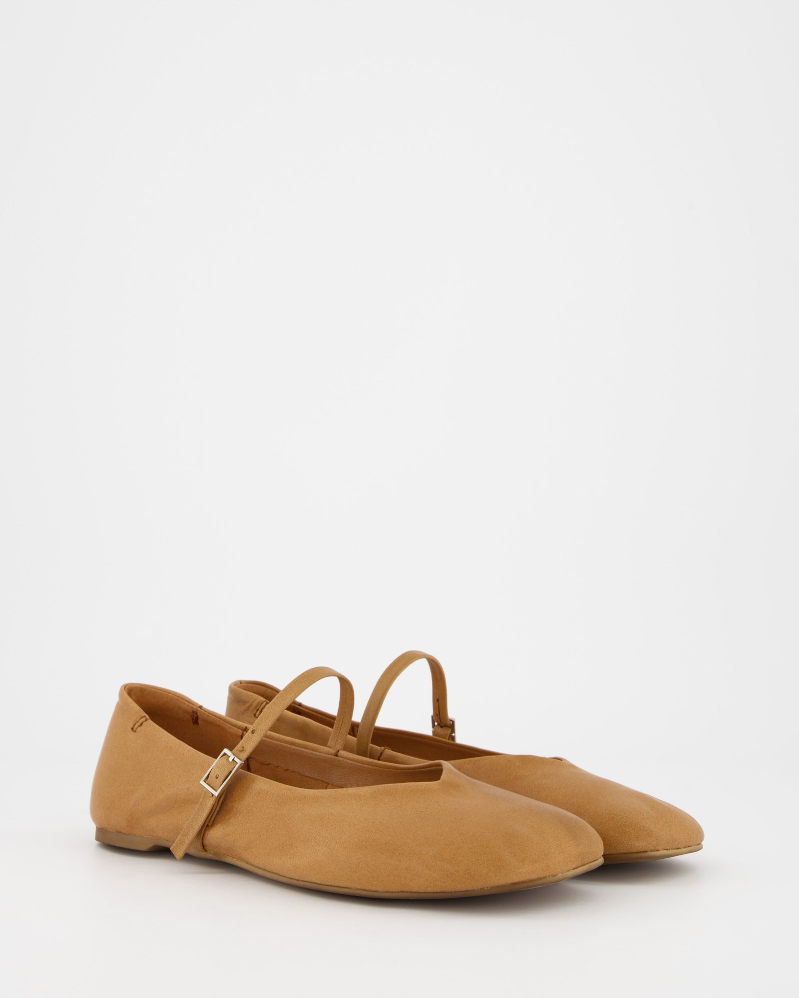 CAMEL LEATHER BALLERINAS - BENIS