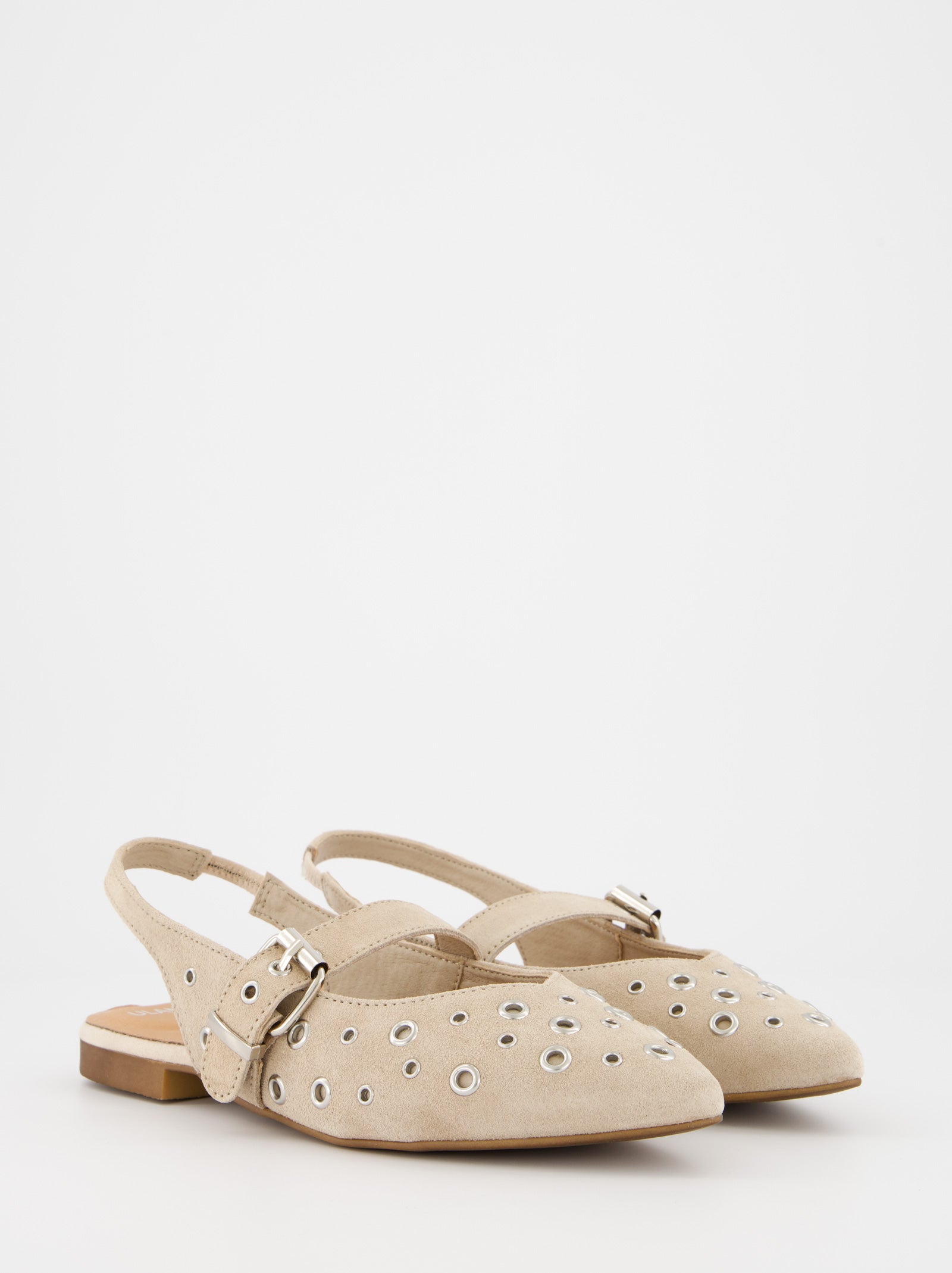 WHITE LEATHER FLATS - MONDE