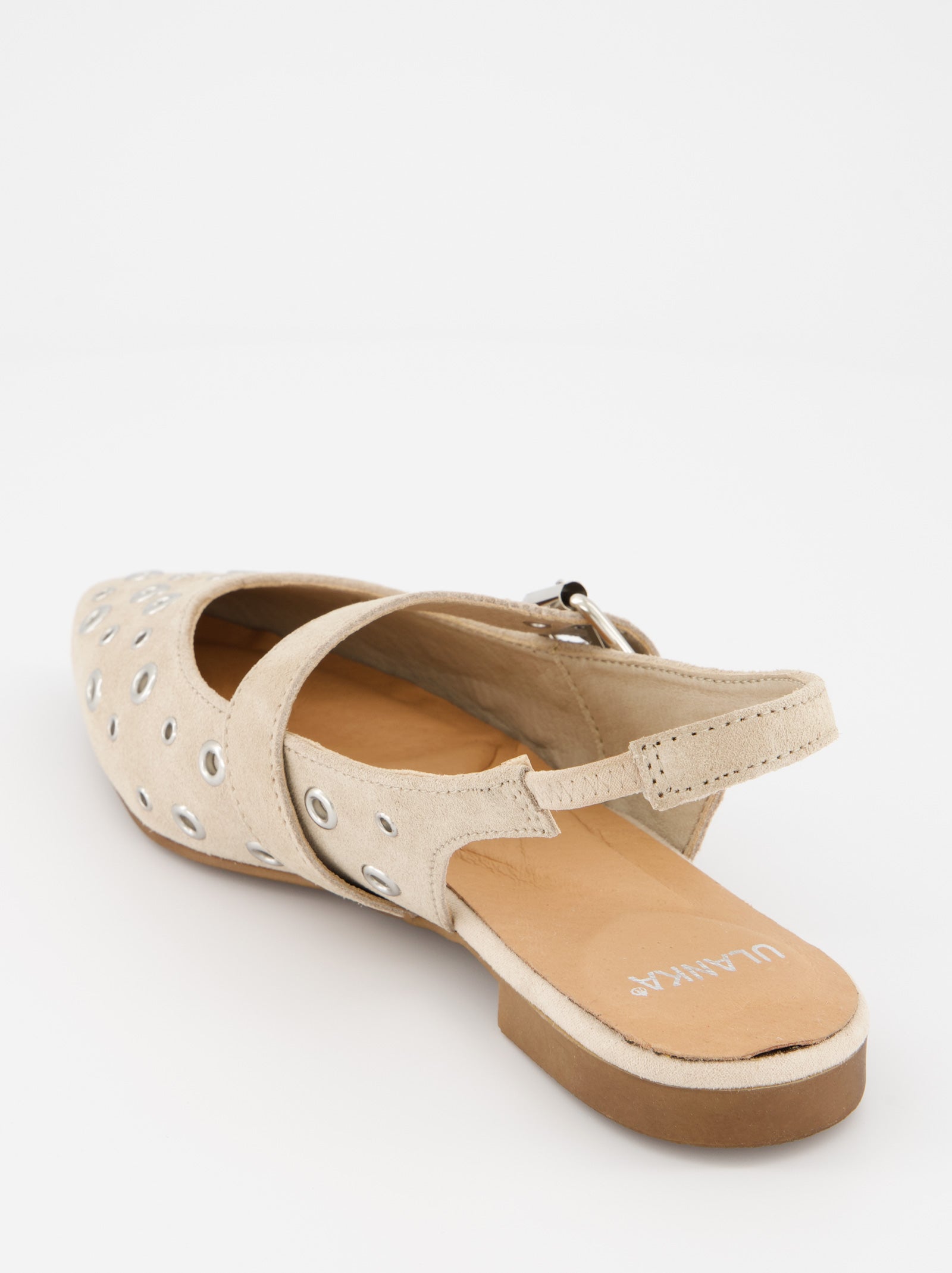 WHITE LEATHER FLATS - MONDE