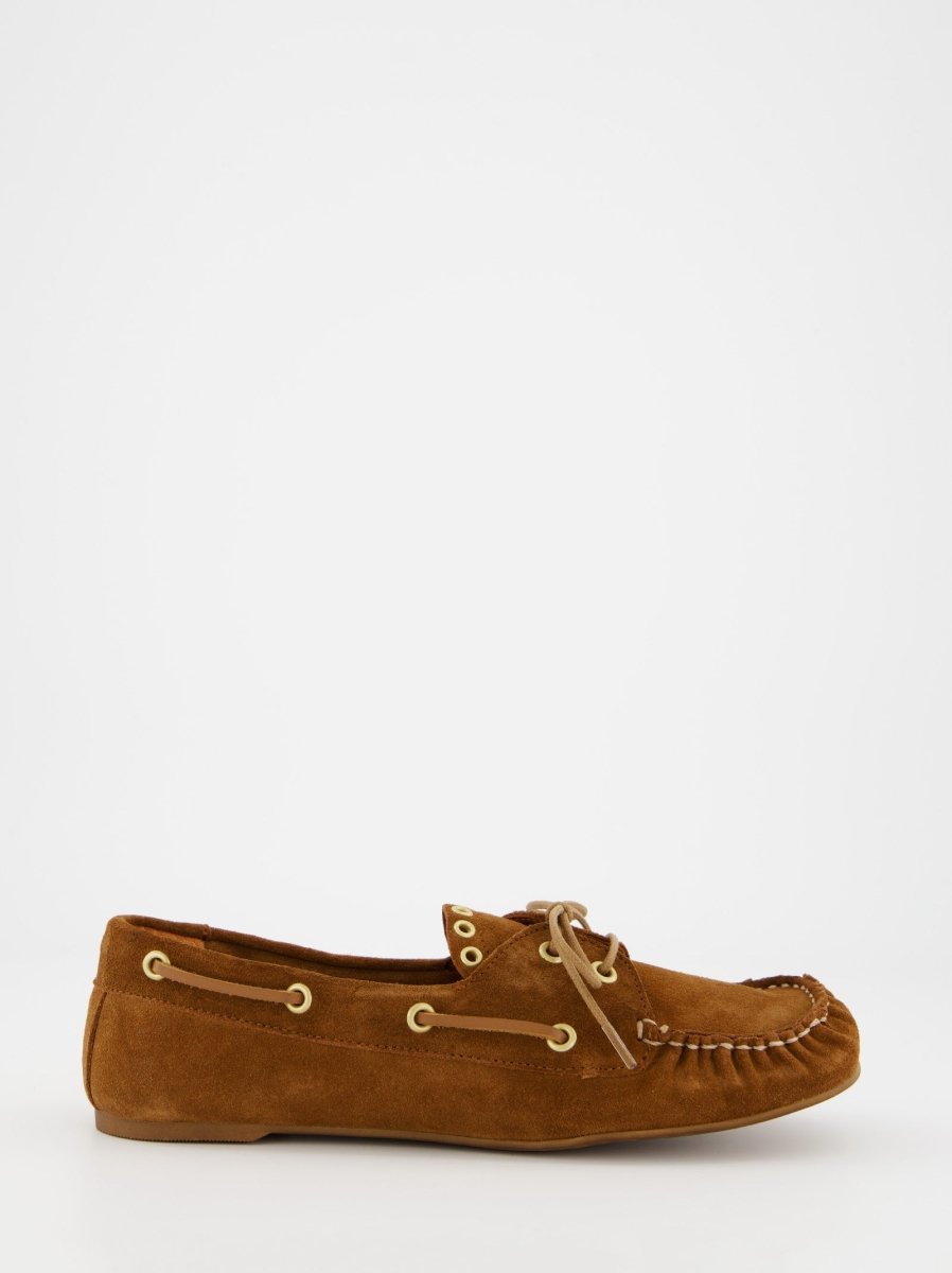 BROWN SUEDE BOAT SHOES - MARNO
