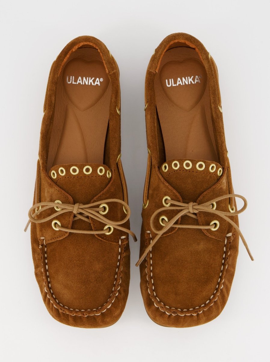 BROWN SUEDE BOAT SHOES - MARNO
