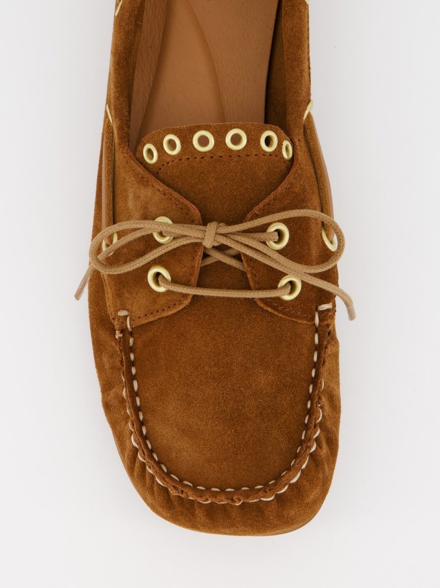 BROWN SUEDE BOAT SHOES - MARNO
