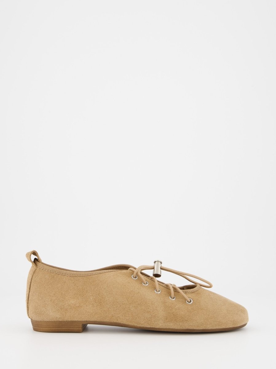 BROWN SUEDE FLATS - POMA