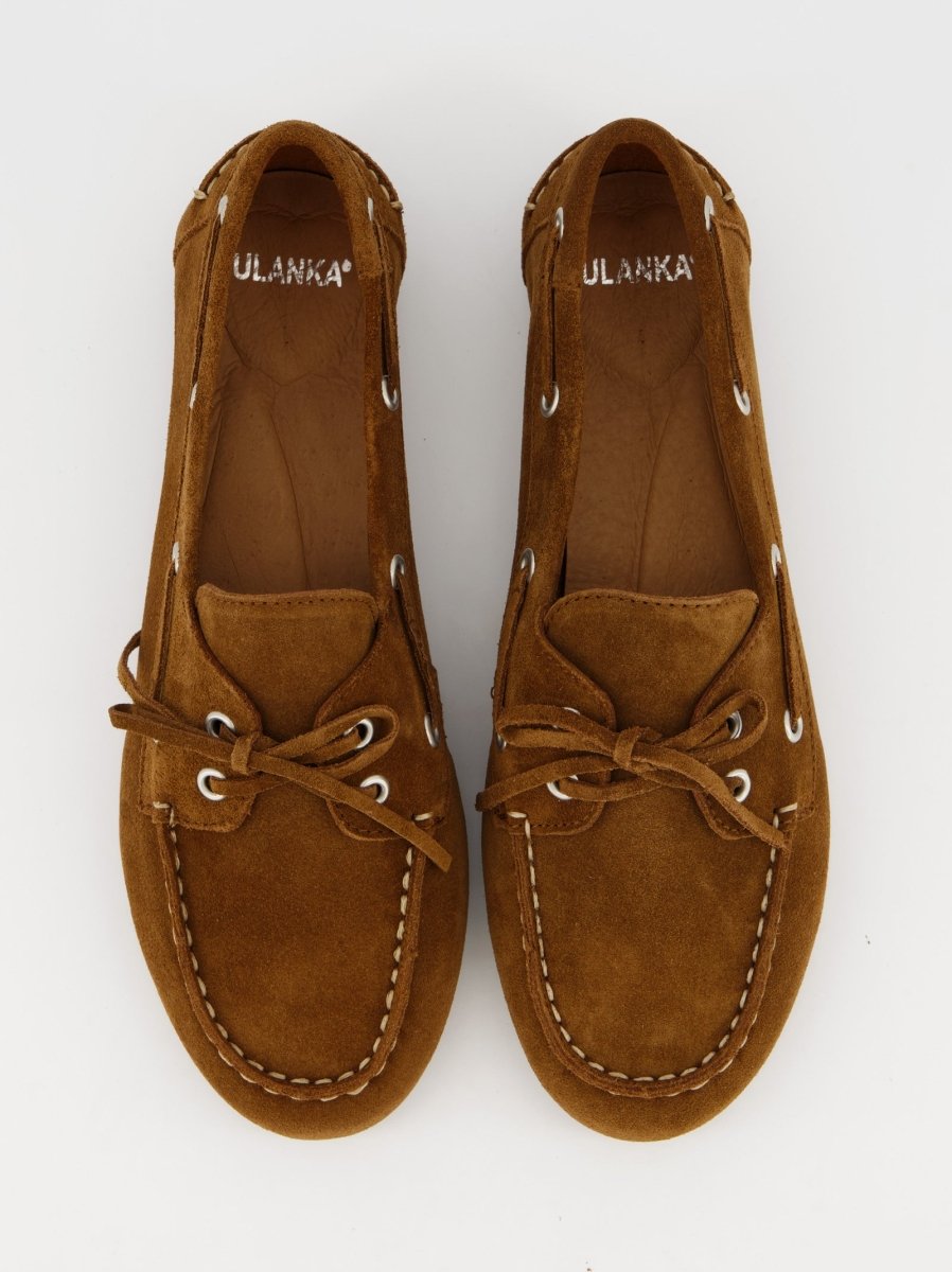 BROWN SUEDE BOAT SHOES - MERTH