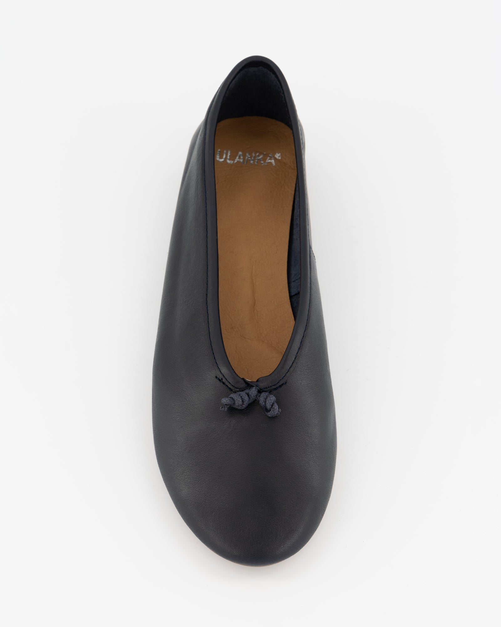 NAVY BLUE LEATHER FLATS - NEW KIMI