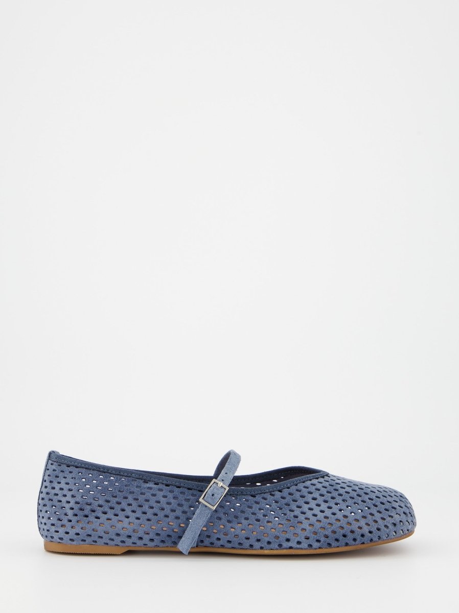 BLUE LEATHER FLATS - MUNI