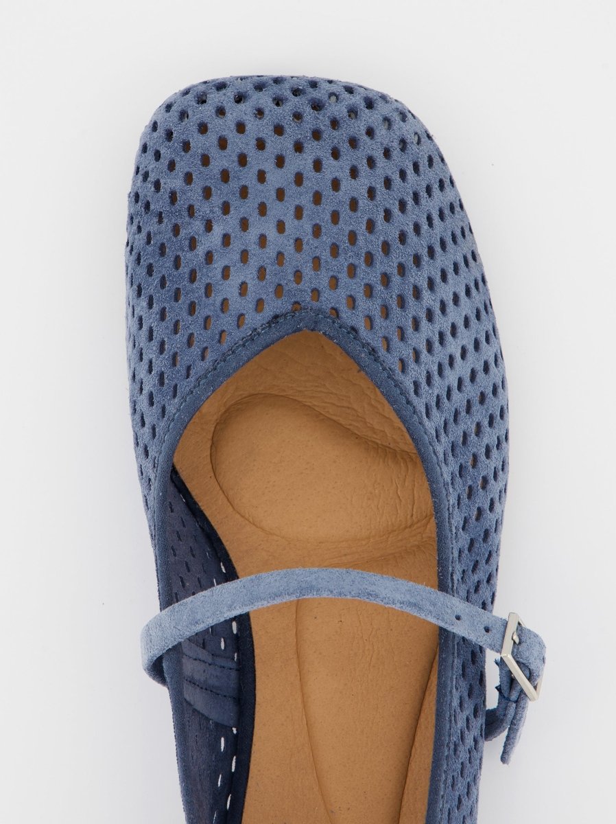 BLUE LEATHER FLATS - MUNI