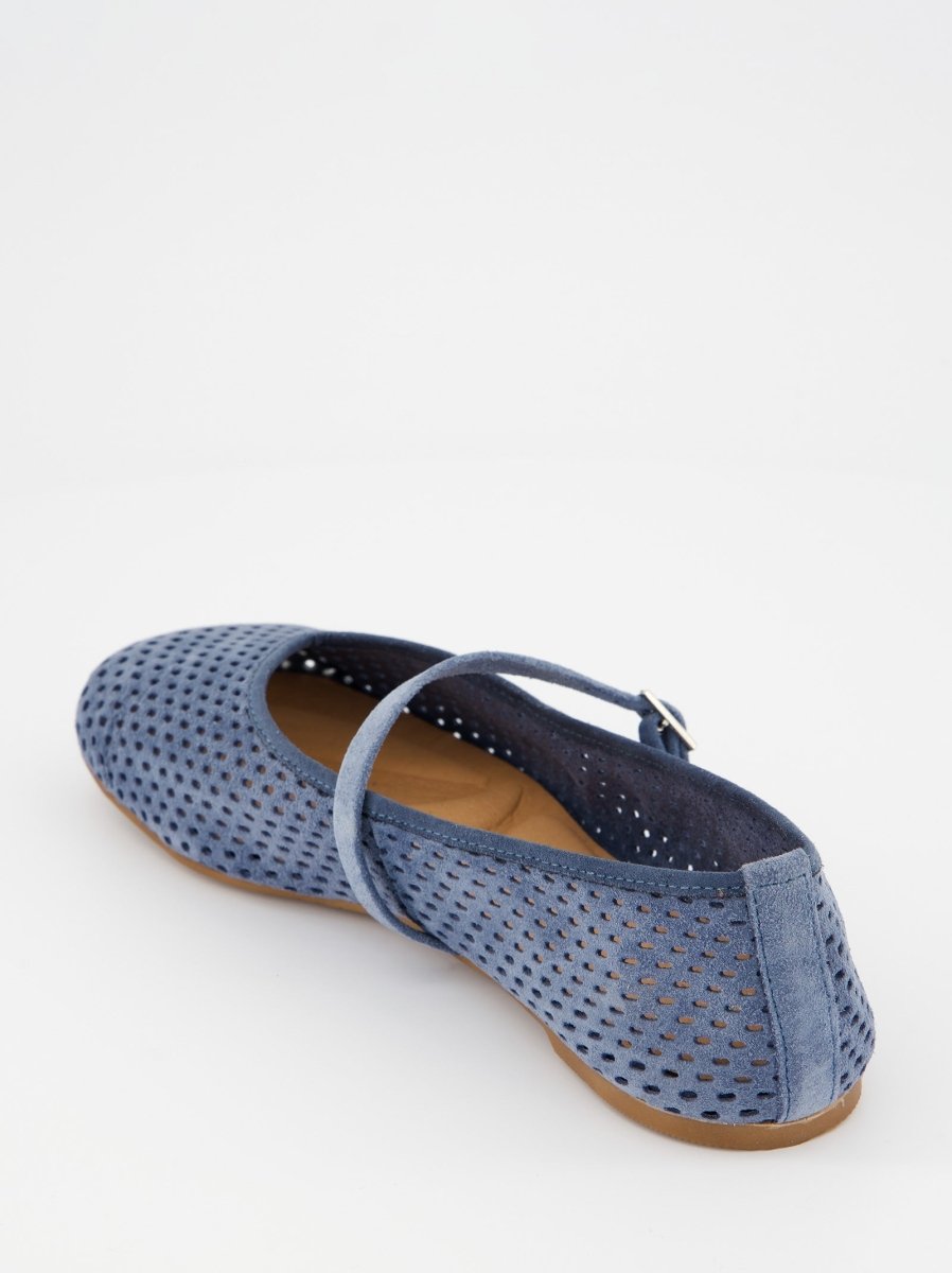 BLUE LEATHER FLATS - MUNI