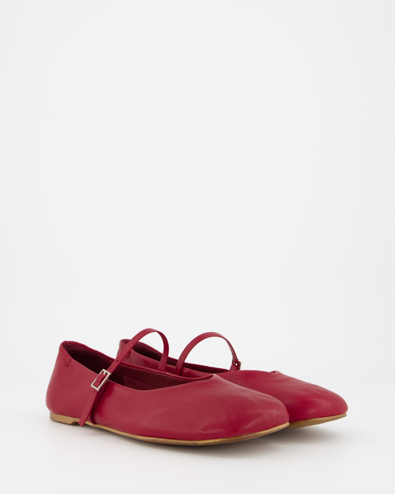 RED LEATHER BALLERINAS - BENIS