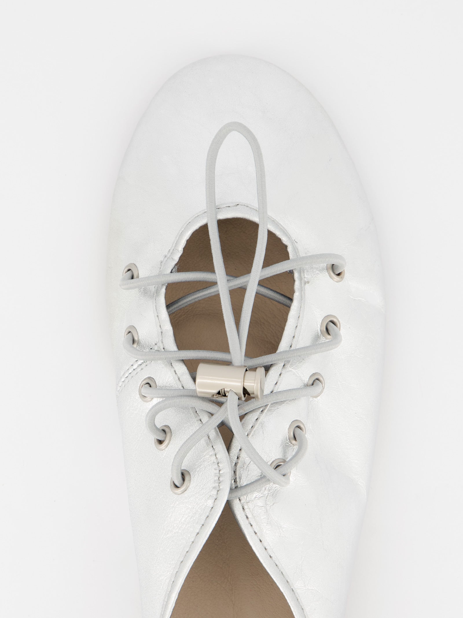 SILVER LEATHER FLATS - POMA