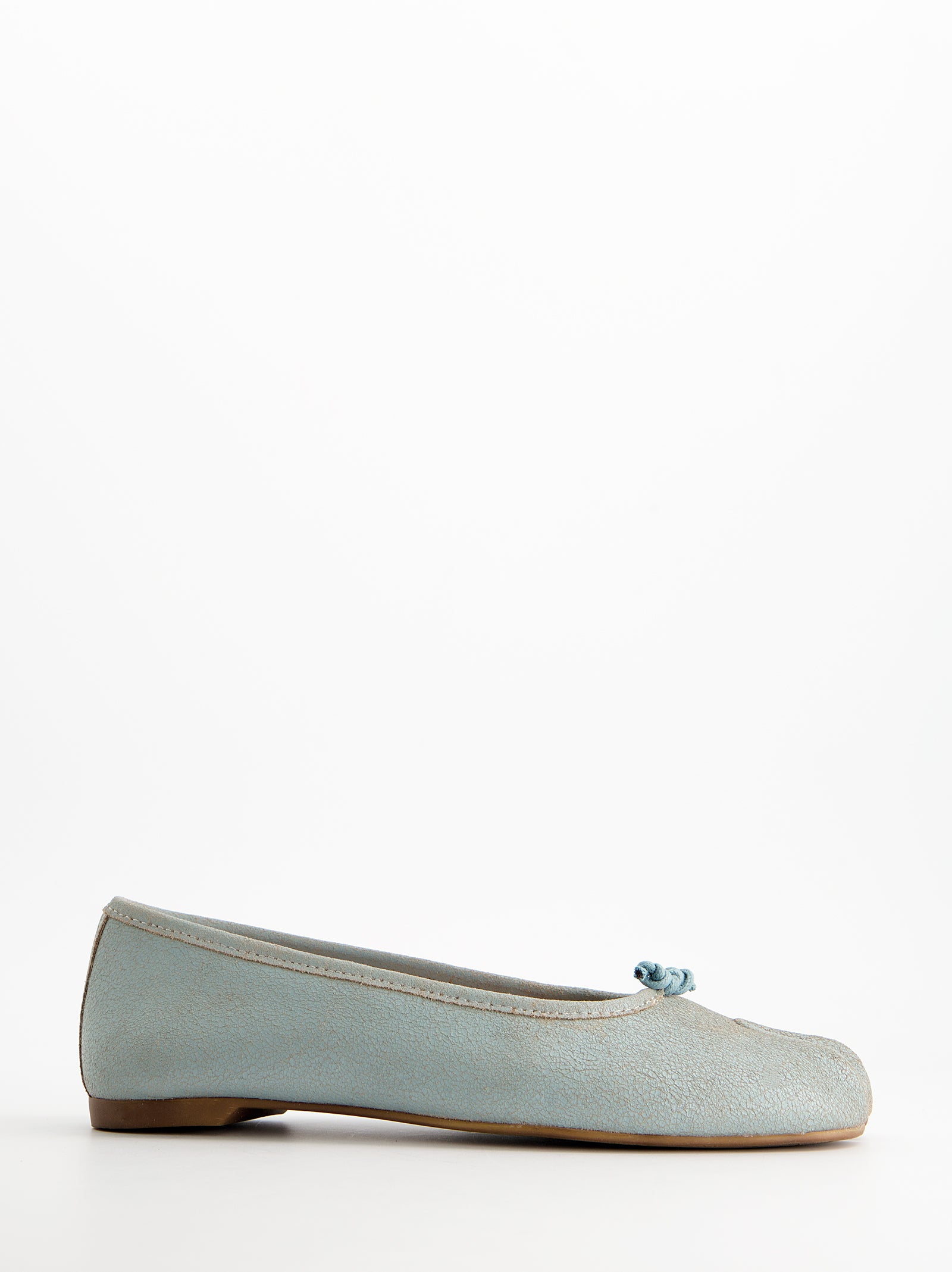 BLUE LEATHER TABI FLATS - KARVA