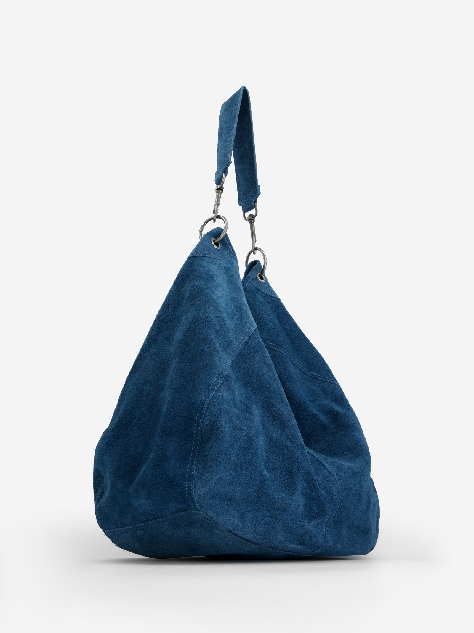 BLUE SUEDE SHOPPER BAG - APRIS