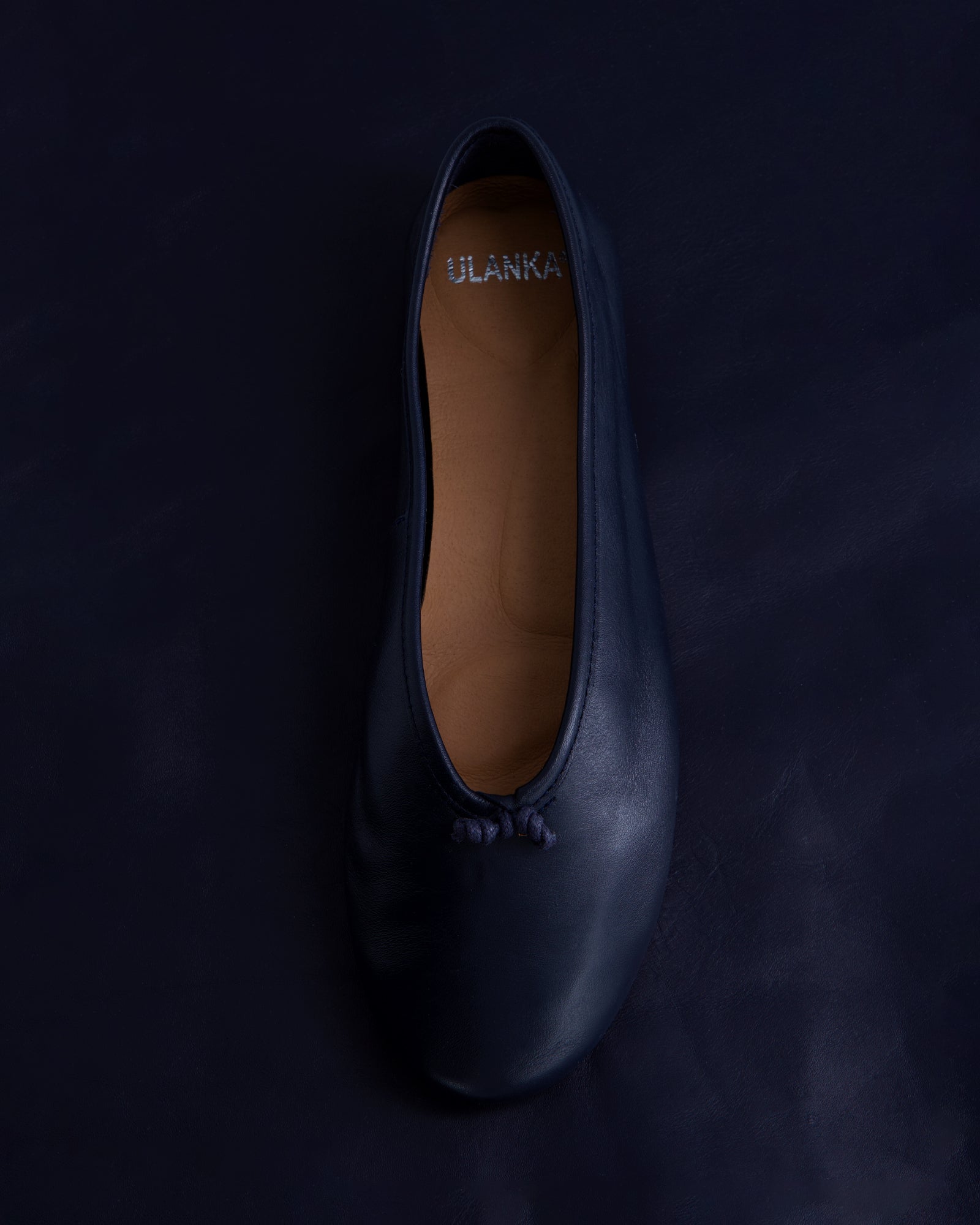 NAVY BLUE LEATHER FLATS - NEW KIMI