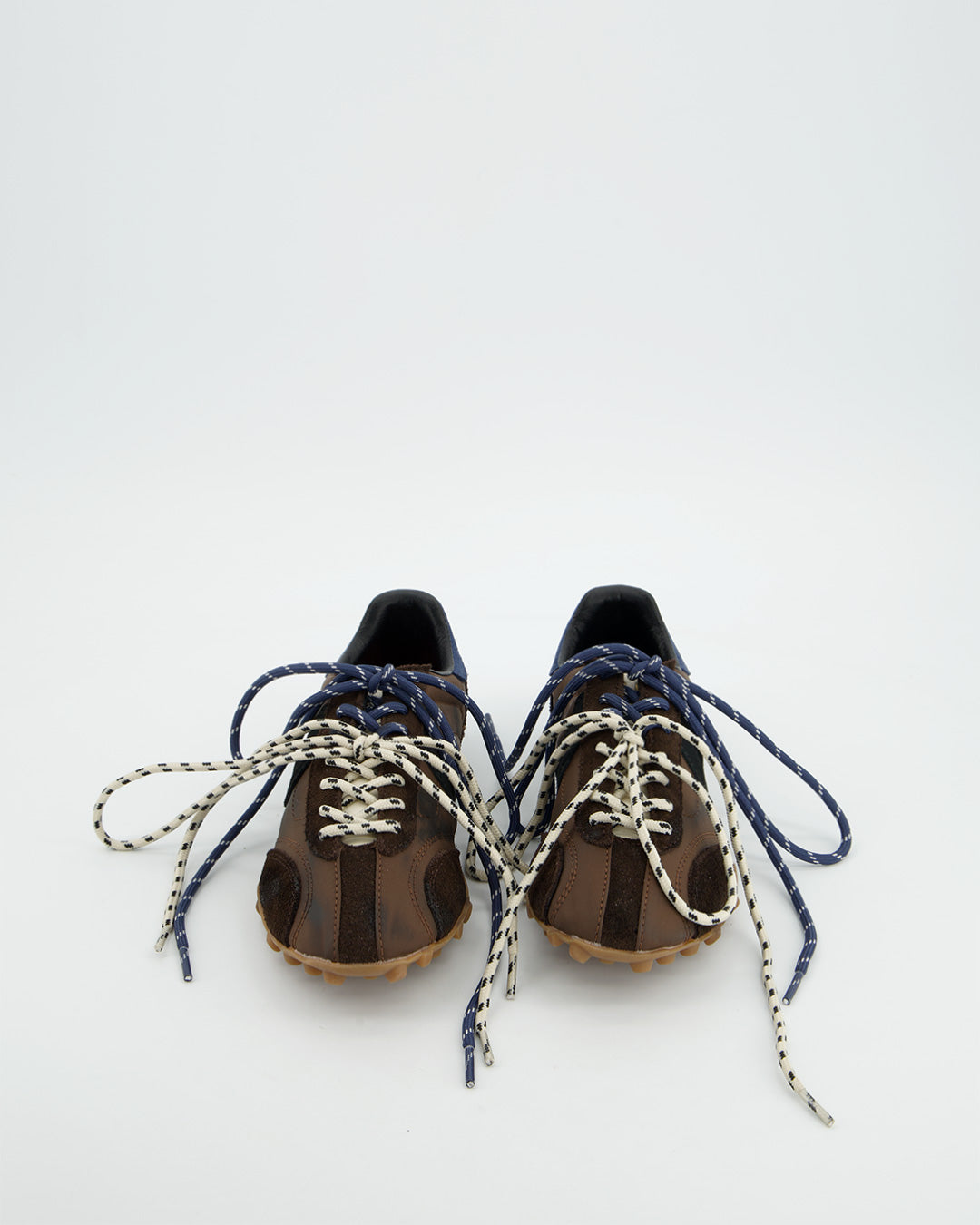 BROWN LEATHER SNEAKER WITH DOUBLE LACES - BINGO