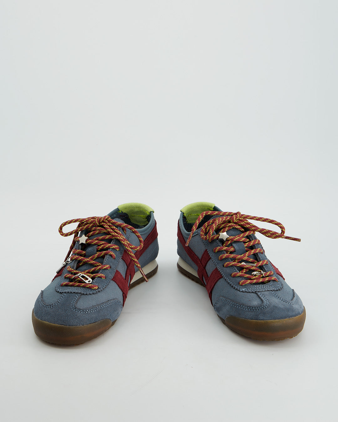 BLUE LEATHER SNEAKERS - ONIX