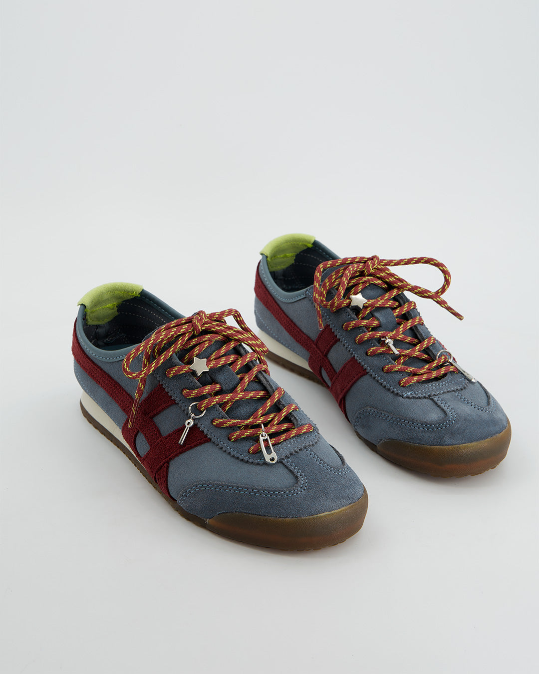 BLUE LEATHER SNEAKERS - ONIX