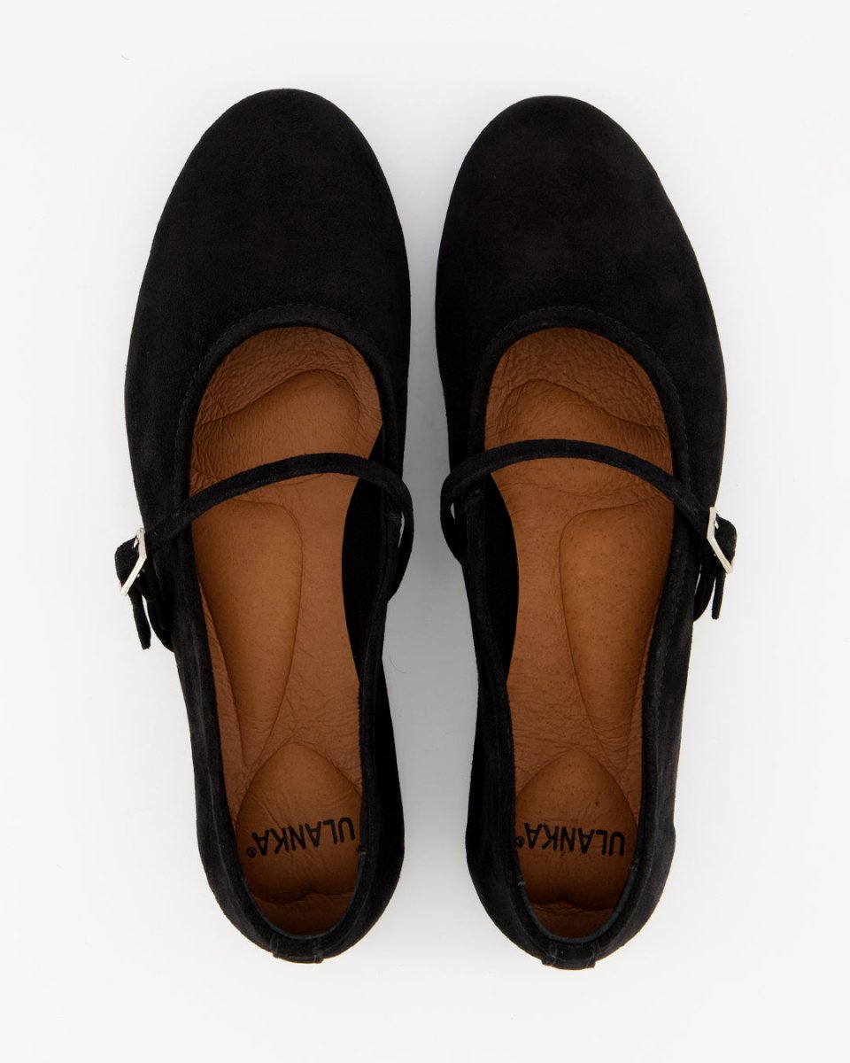 LINE - BLACK SUEDE FLATS