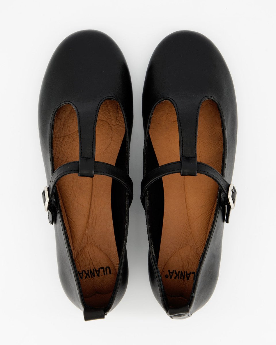 TULI - BLACK LEATHER FLATS