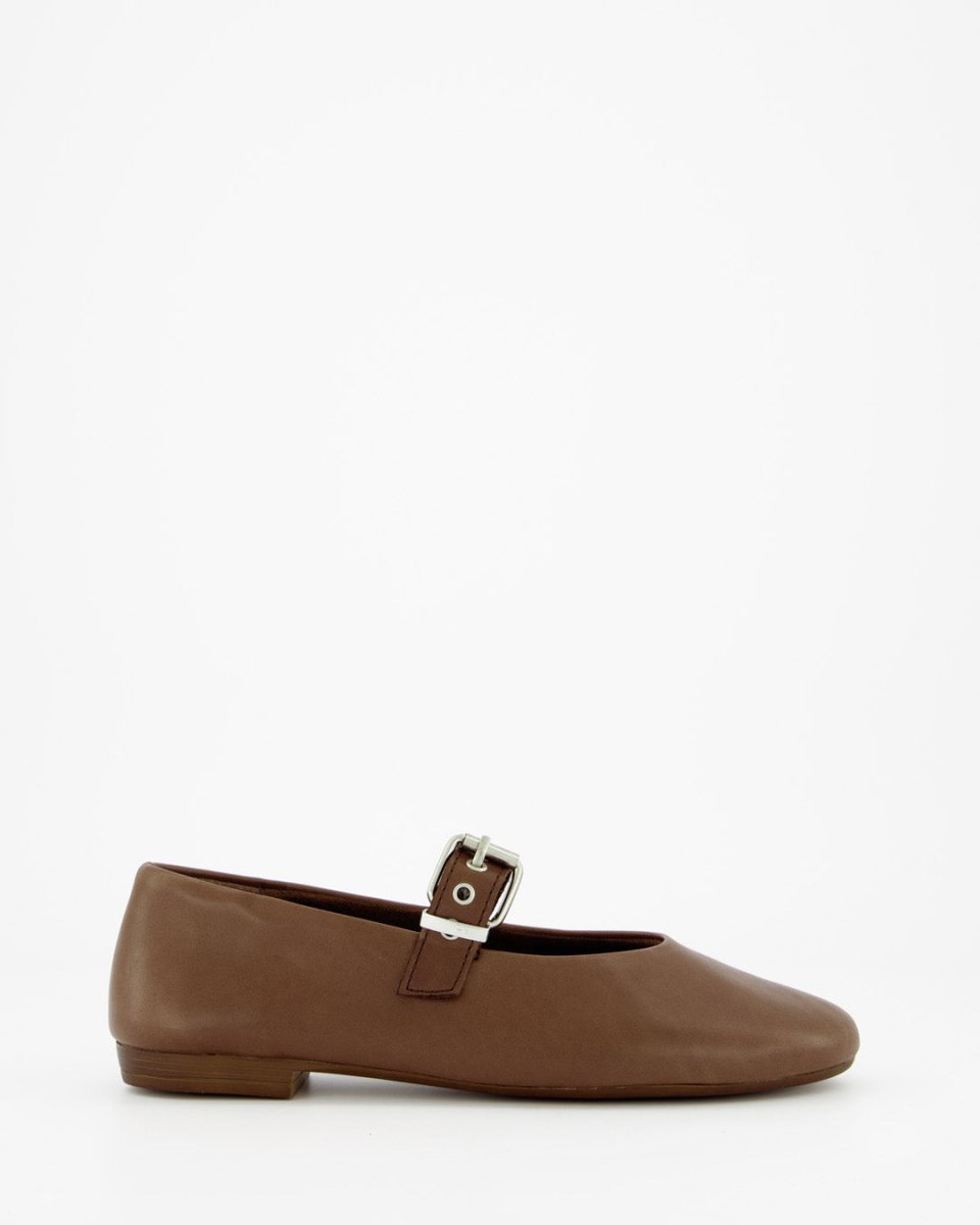 BLUEY - BROWN LEATHER FLATS