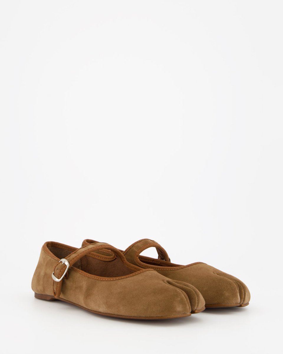 GEISHA - TAUPE SUEDE FLATS
