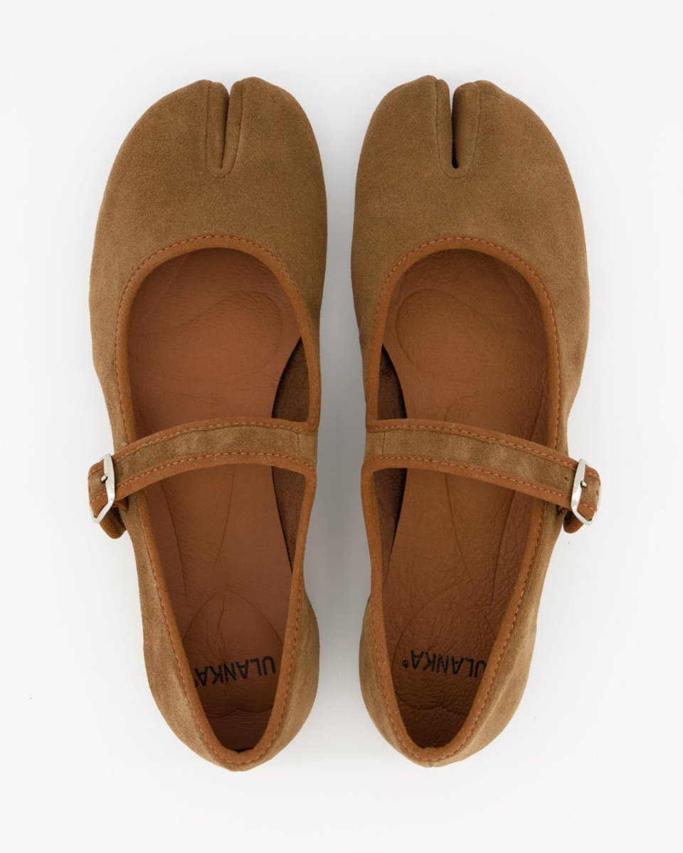 GEISHA - TAUPE SUEDE FLATS