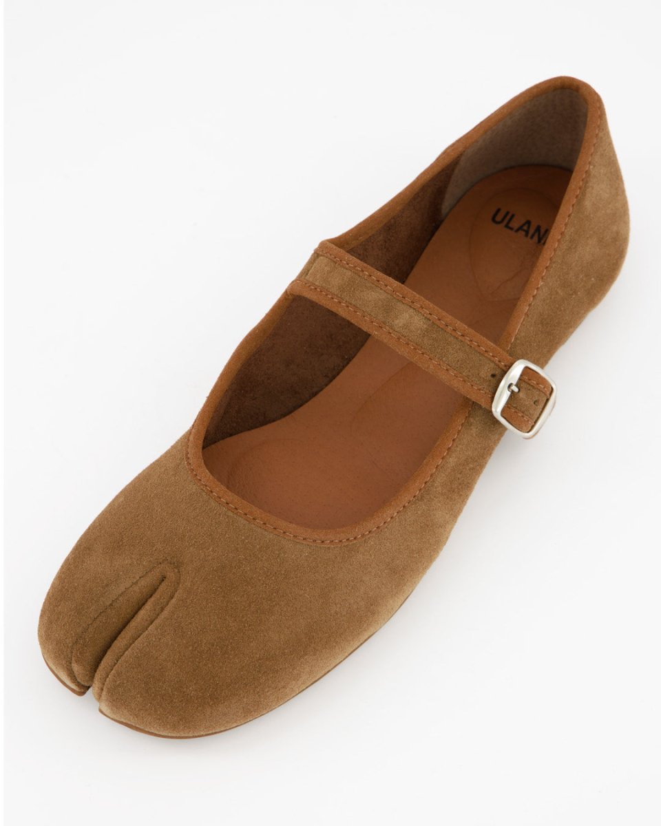 GEISHA - TAUPE SUEDE FLATS