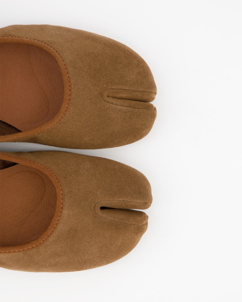 GEISHA - TAUPE SUEDE FLATS