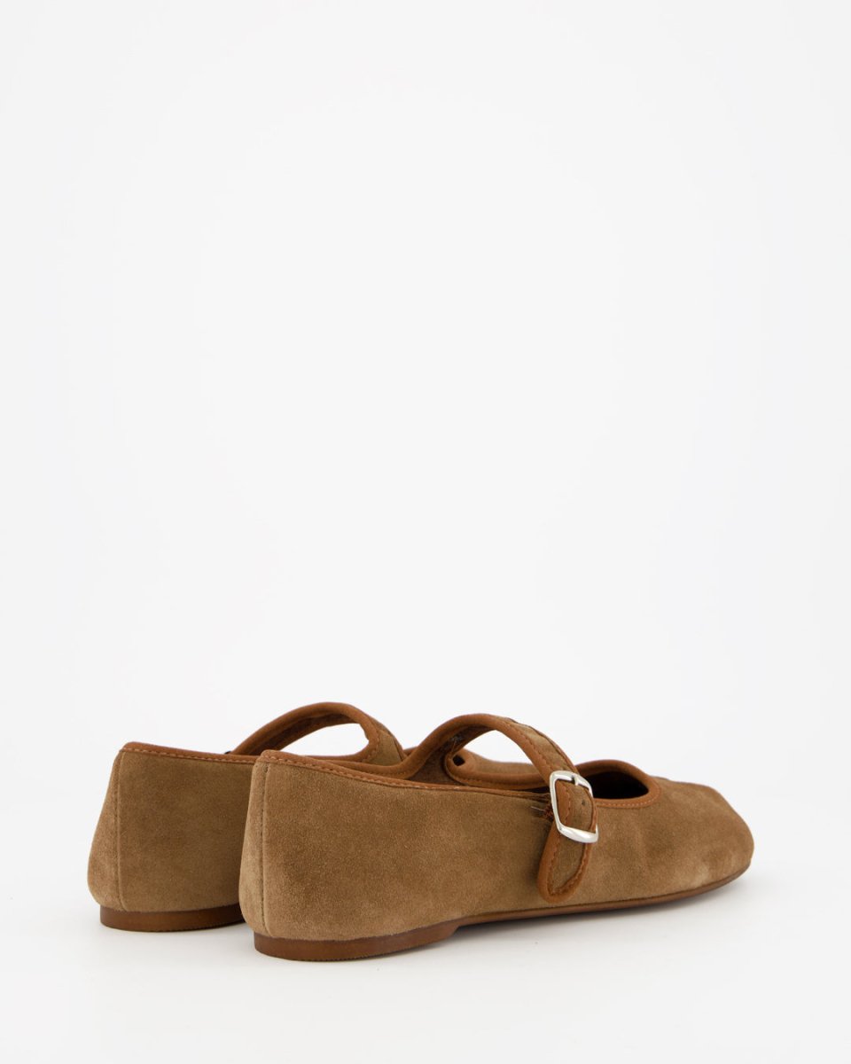 GEISHA - TAUPE SUEDE FLATS