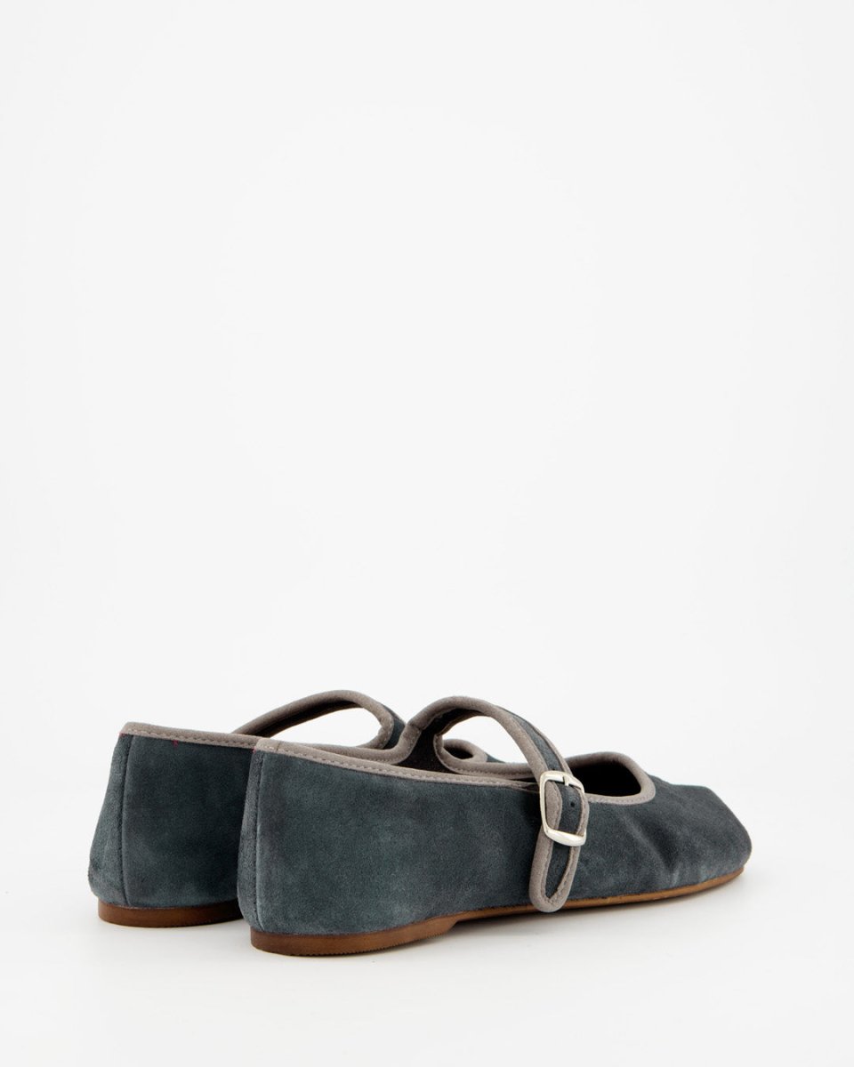 GEISHA - NAVY BLUE SUEDE FLATS
