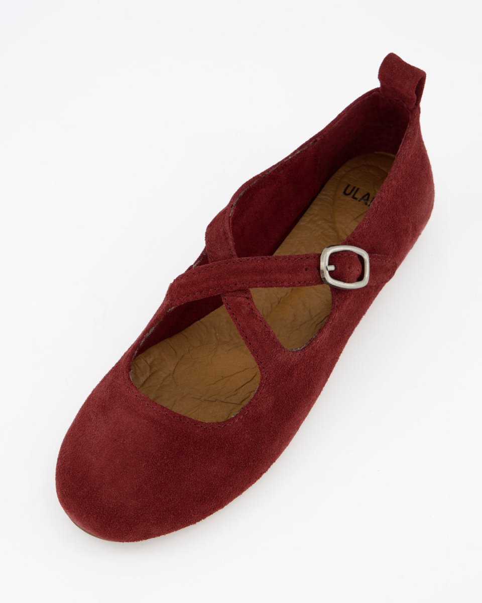 BLOSS - RED SUEDE FLATS