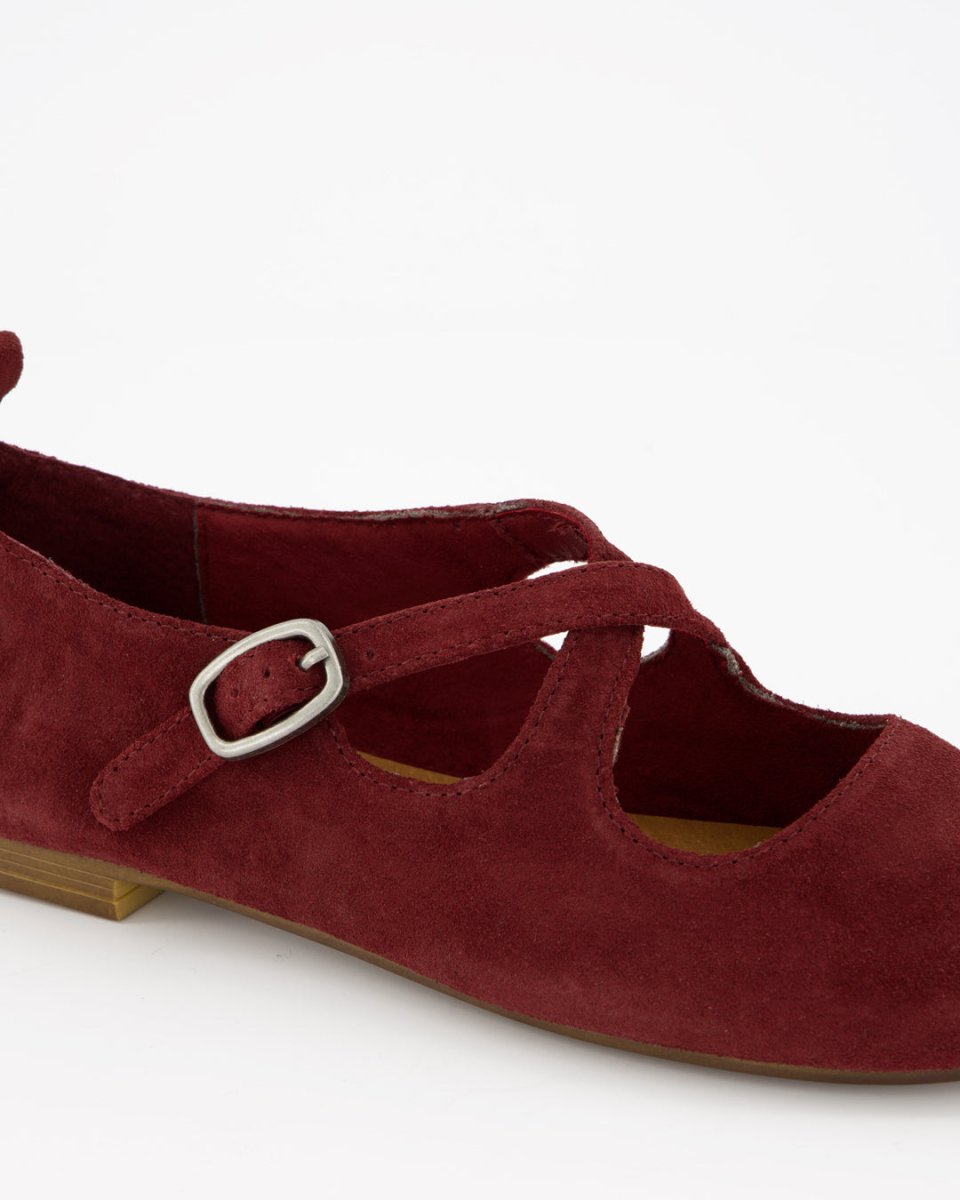 BLOSS - RED SUEDE FLATS