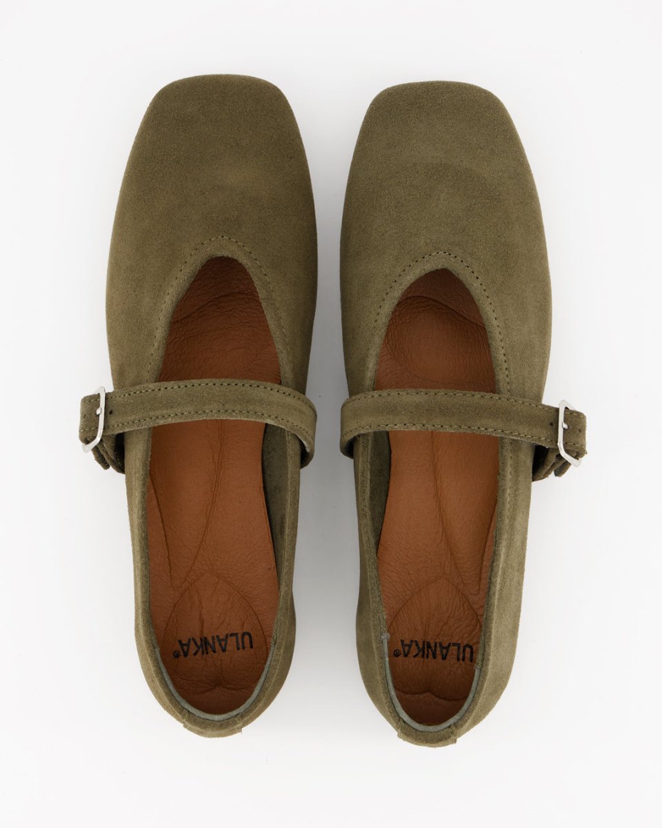 STILL - GREEN SUEDE FLATS