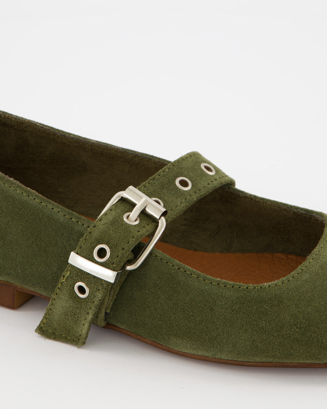 TACHIN - GREEN SUEDE FLATS