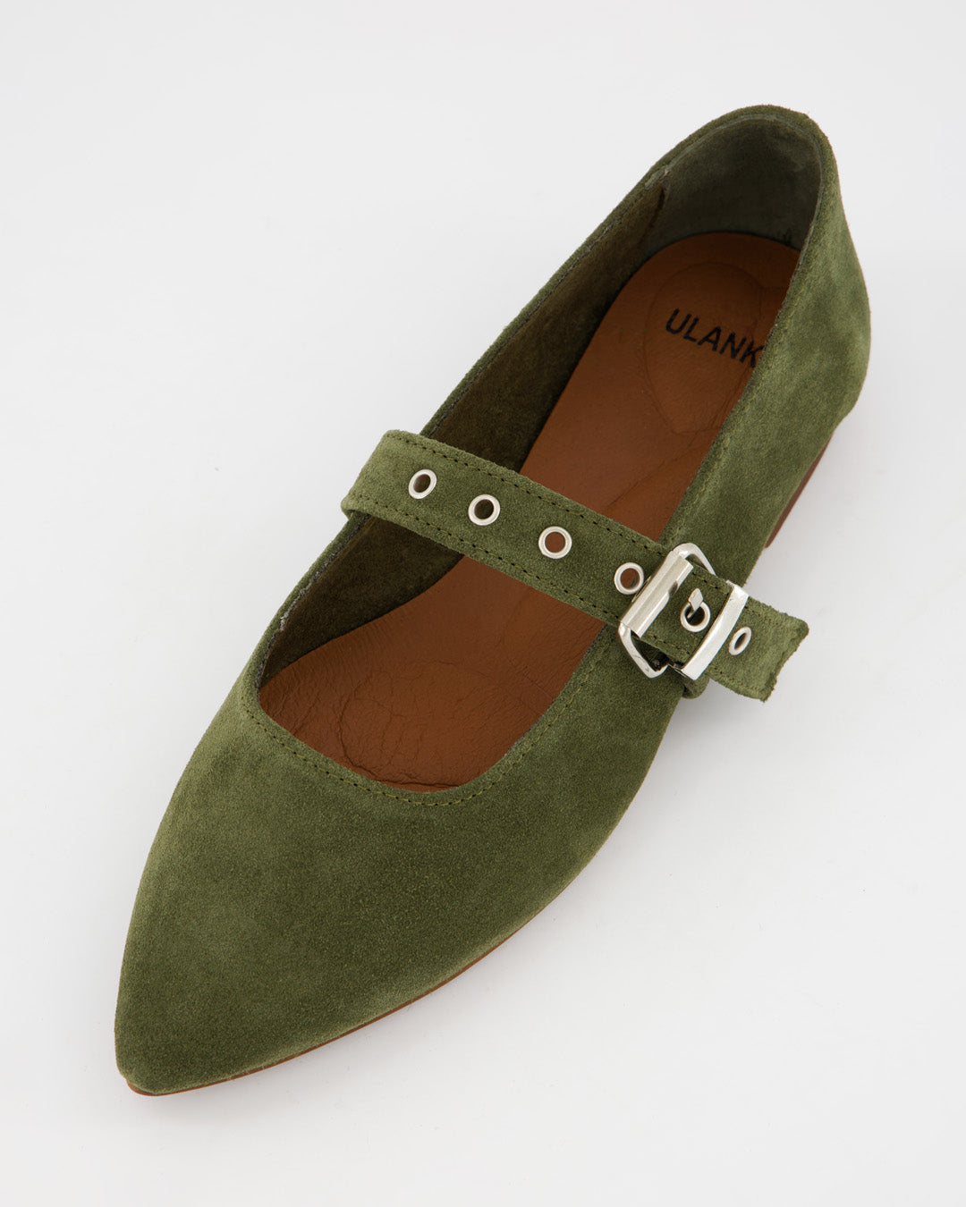 TACHIN - GREEN SUEDE FLATS
