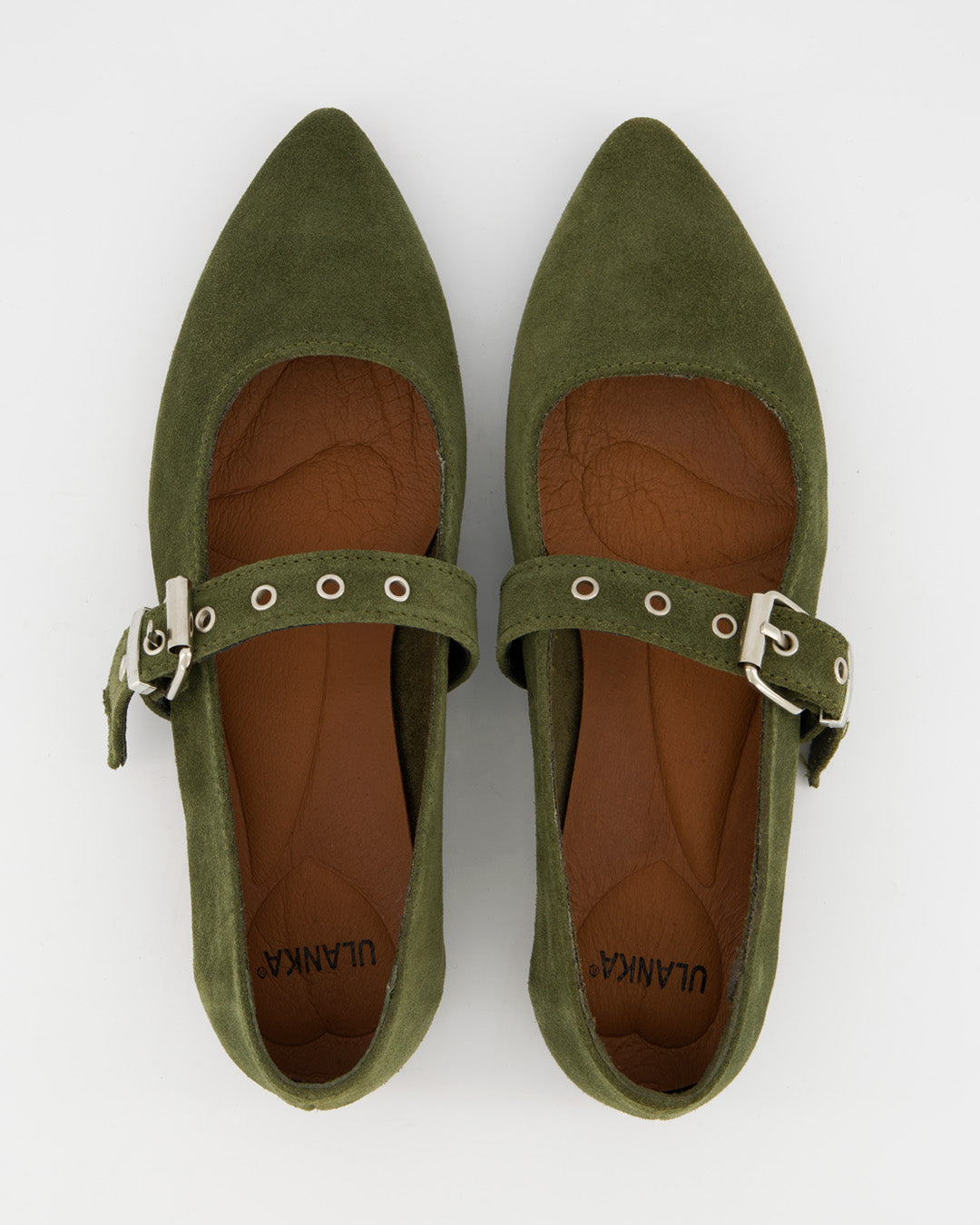 TACHIN - GREEN SUEDE FLATS