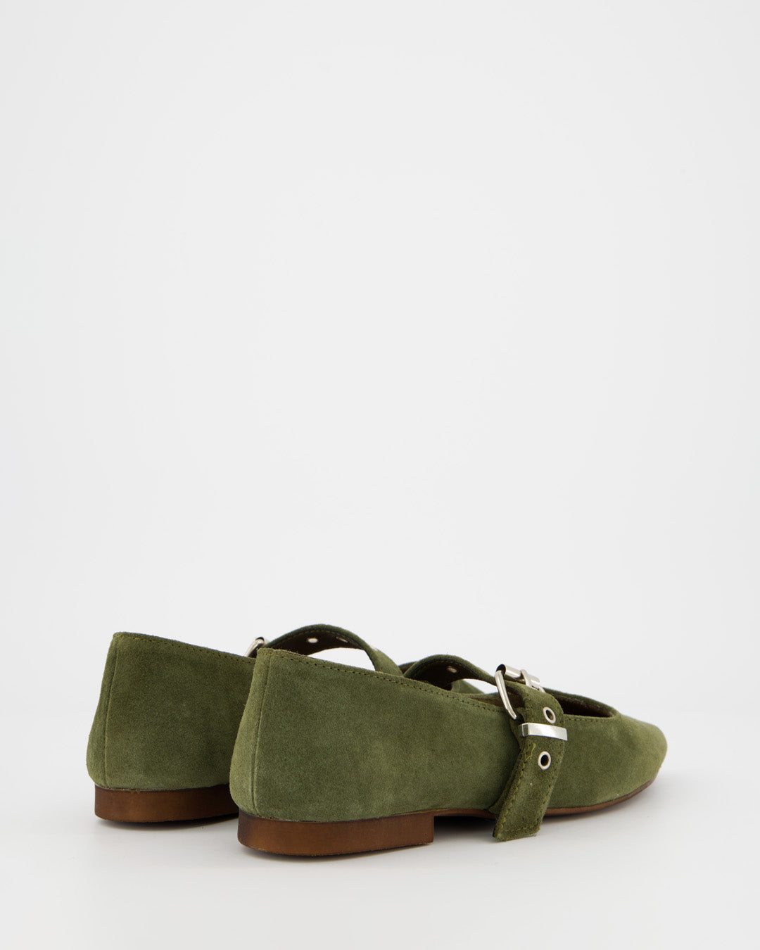 TACHIN - GREEN SUEDE FLATS