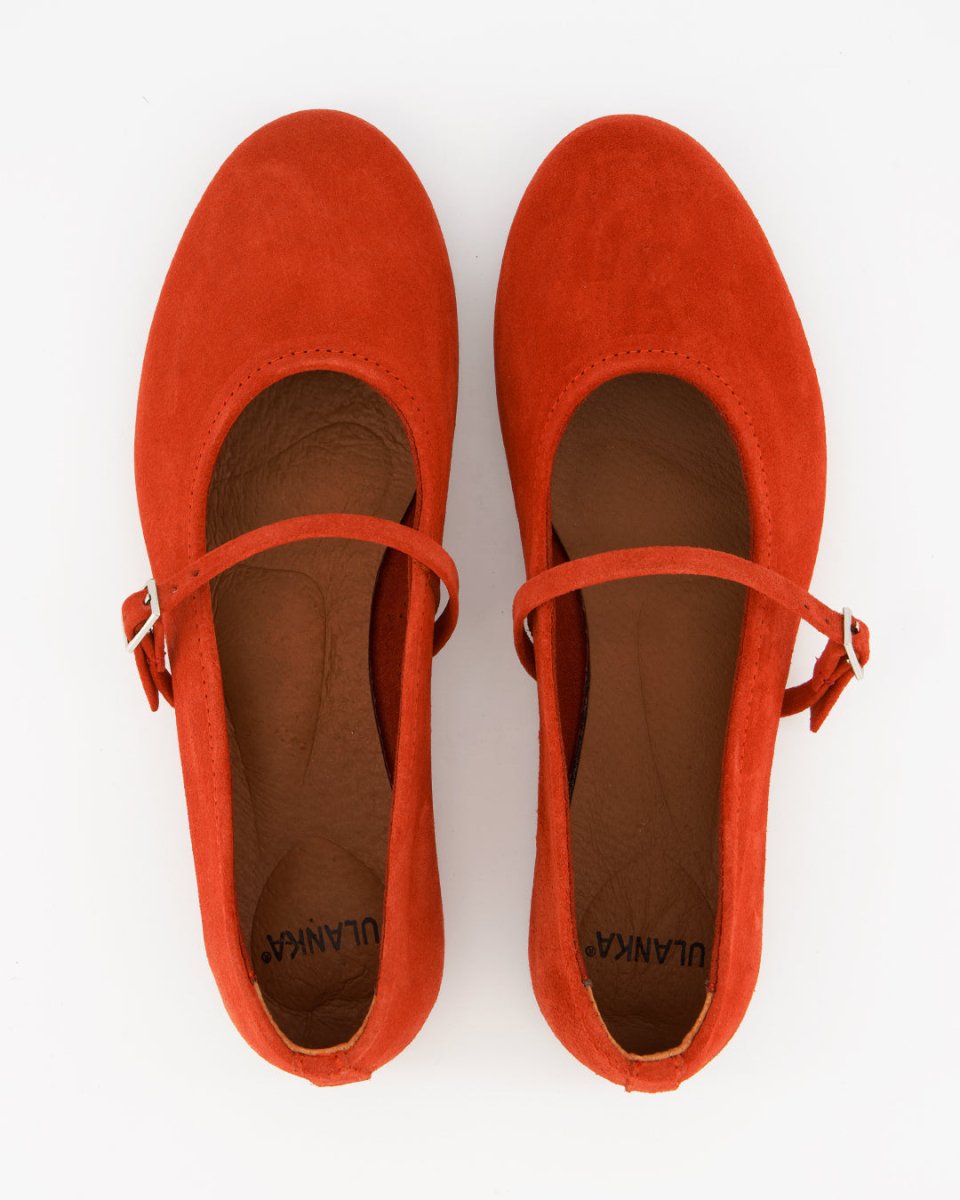 LINE - ORANGE SUEDE FLATS