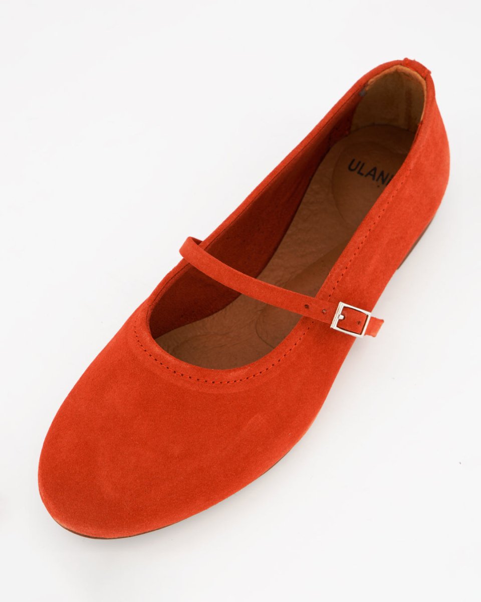 LINE - ORANGE SUEDE FLATS