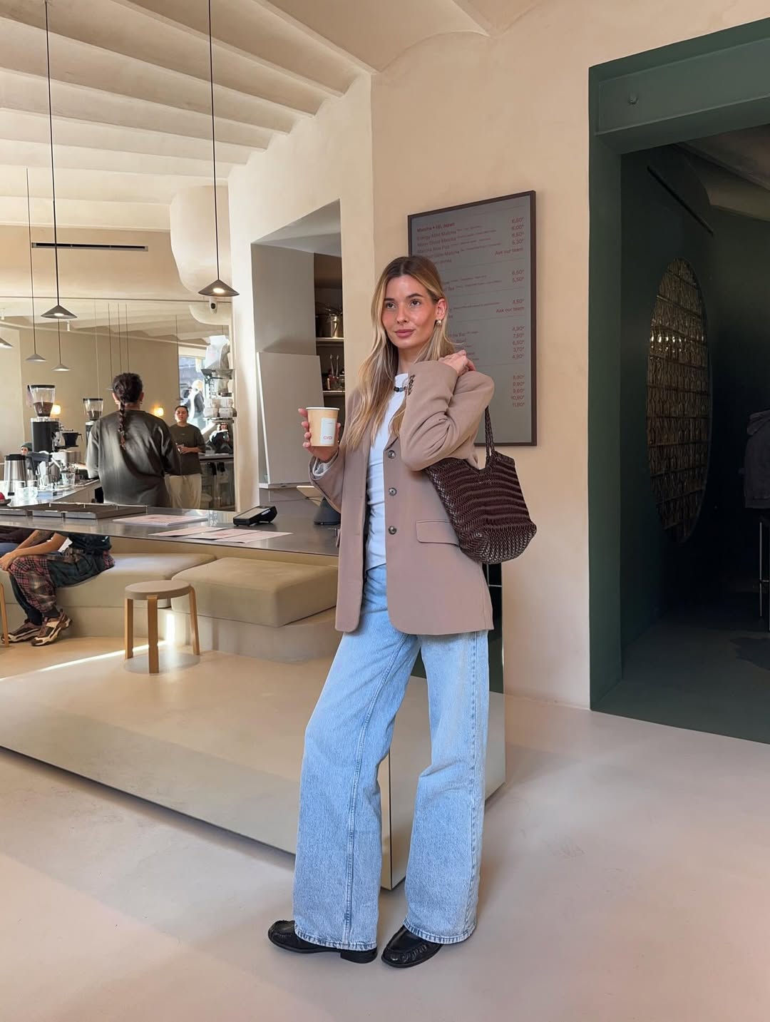 WOVEN LEATHER SHOPPER BAG - ROMI