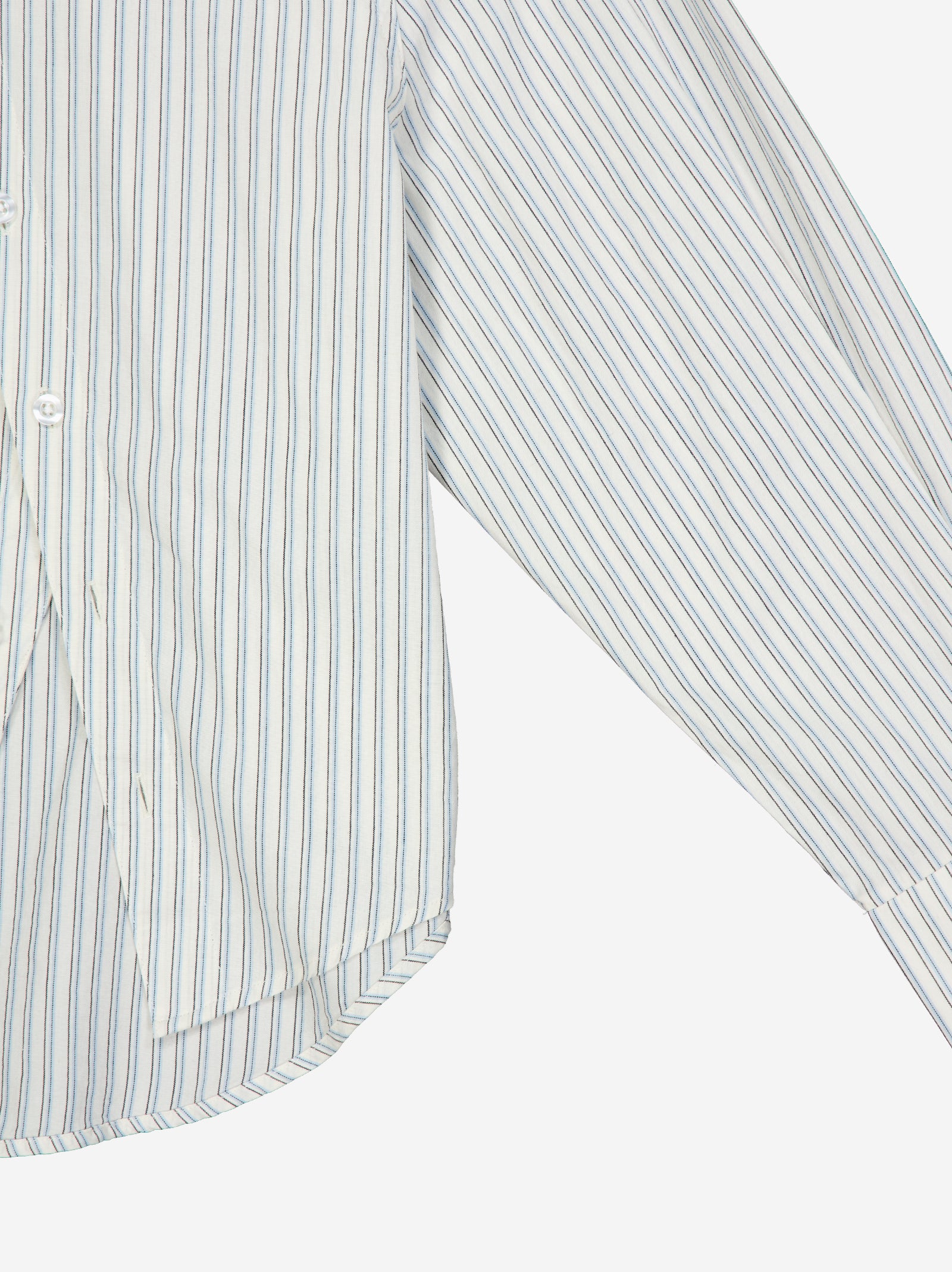 ASYMMETRICAL BUTTON STRIPED SHIRT - YANI
