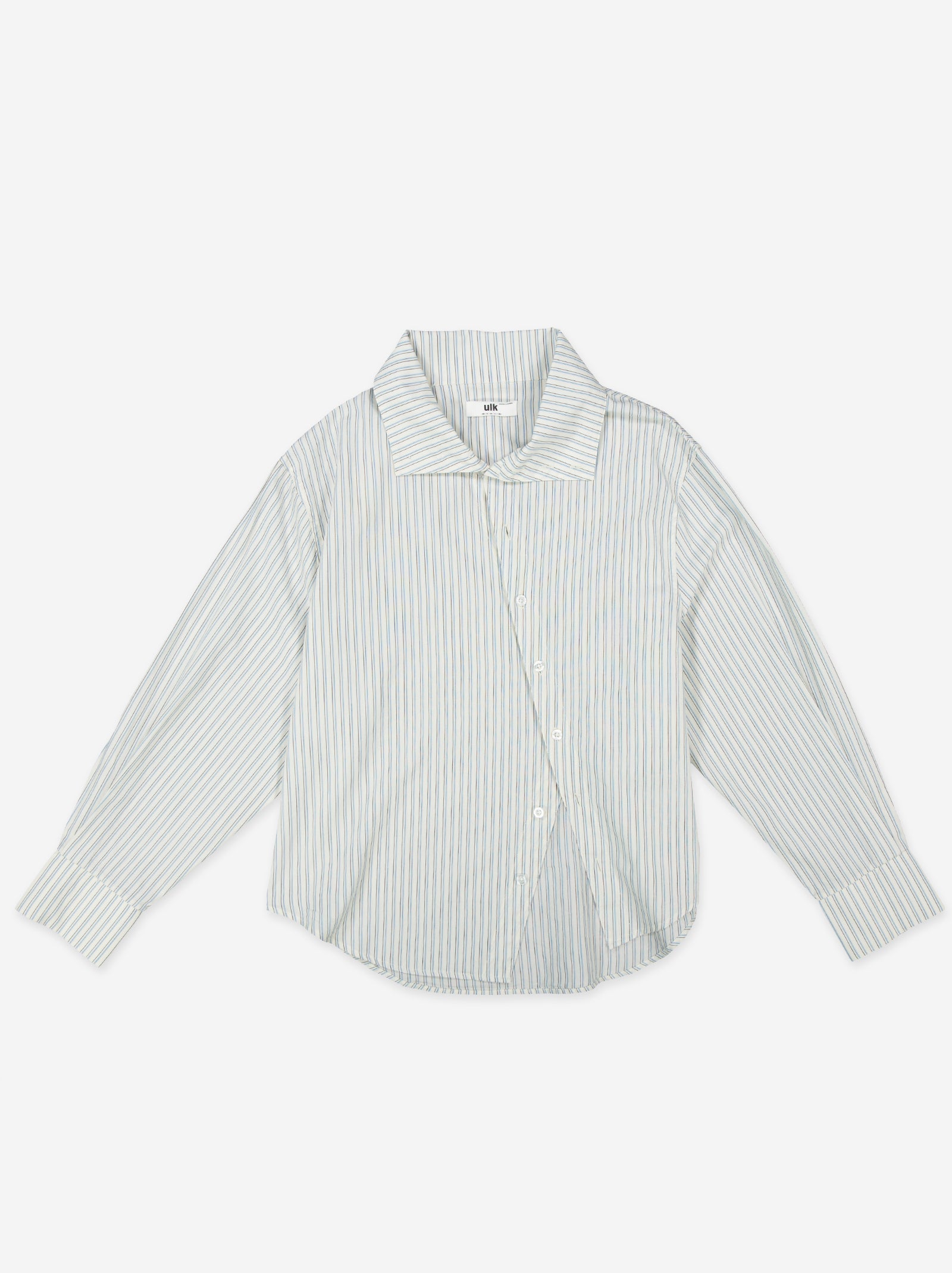 ASYMMETRICAL BUTTON STRIPED SHIRT - YANI